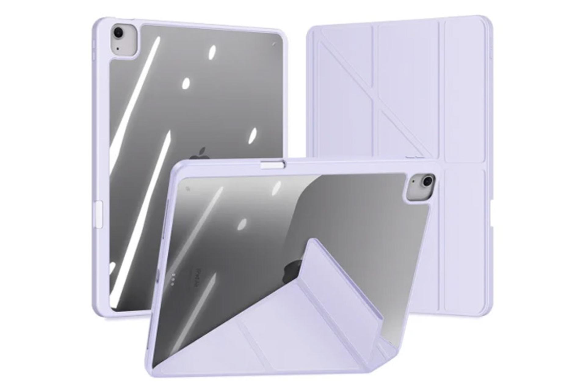 رنگ بنفش قاب تبلت کیف کلاسوری دوکس دوکیس مدل Magi مناسب اپل iPad Air 13 2024