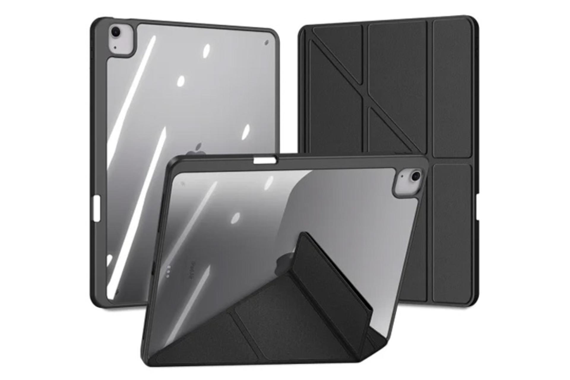 رنگ مشکی قاب تبلت کیف کلاسوری دوکس دوکیس مدل Magi مناسب اپل iPad Air 13 2024