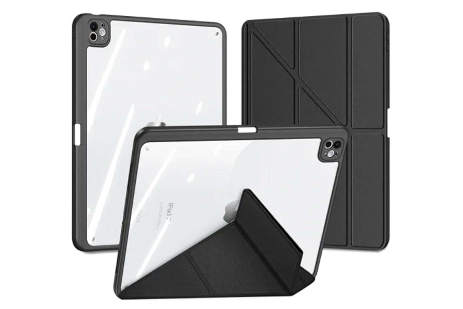 رنگ مشکی قاب تبلت کیف کلاسوری دوکس دوکیس مدل Magi مناسب اپل iPad Pro 13 2024