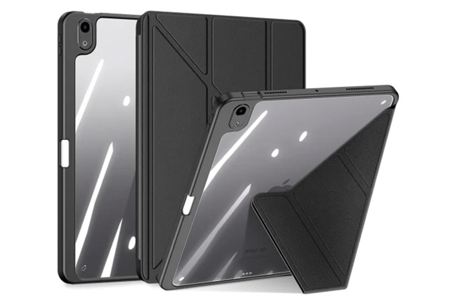 رنگ مشکی قاب تبلت کیف کلاسوری دوکس دوکیس مدل Magi مناسب اپل iPad 11 2025 / 10.9 2022