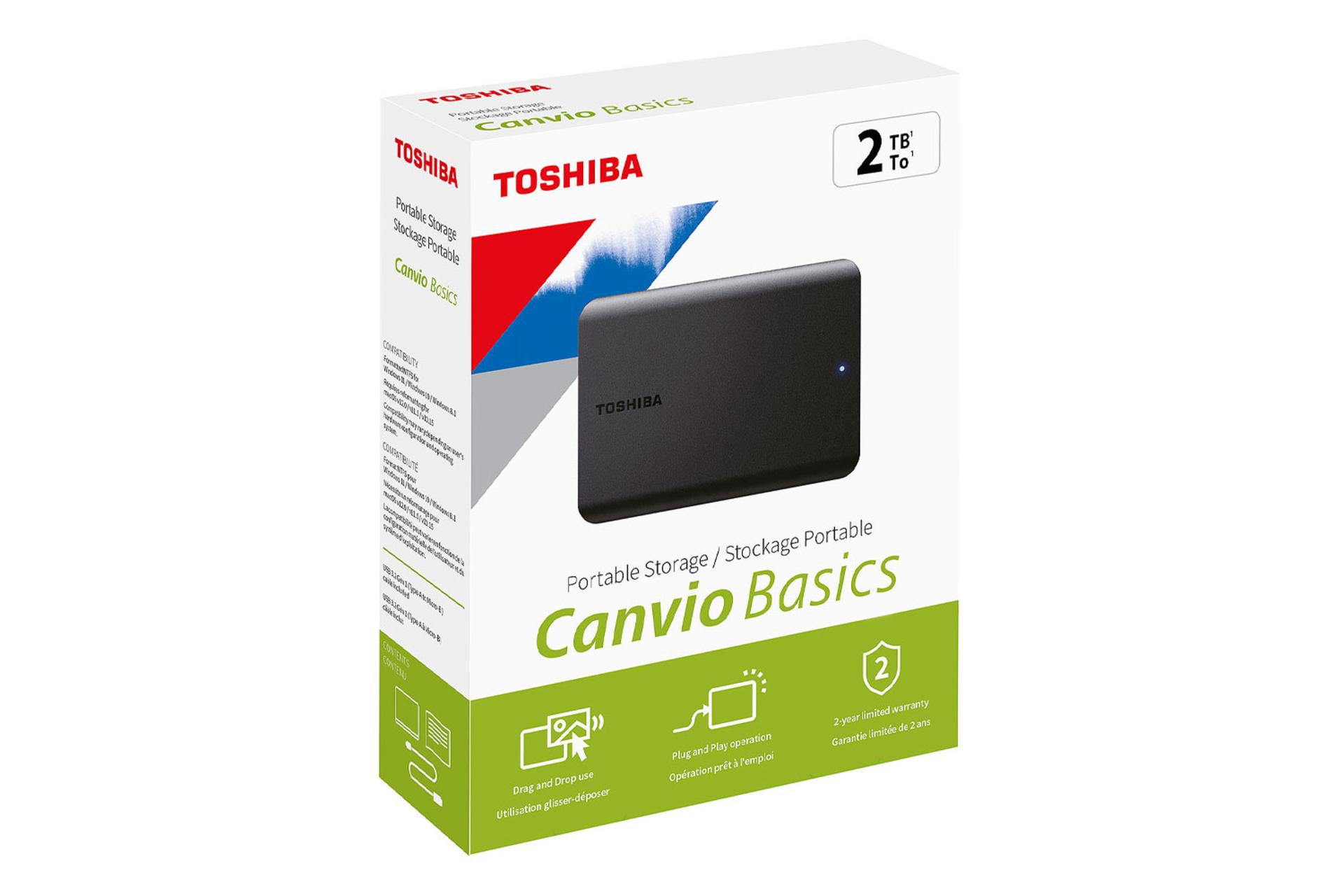 جعبه هارد دیسک توشیبا Canvio Basics USB 3.0 ظرفیت 2 ترابایت
