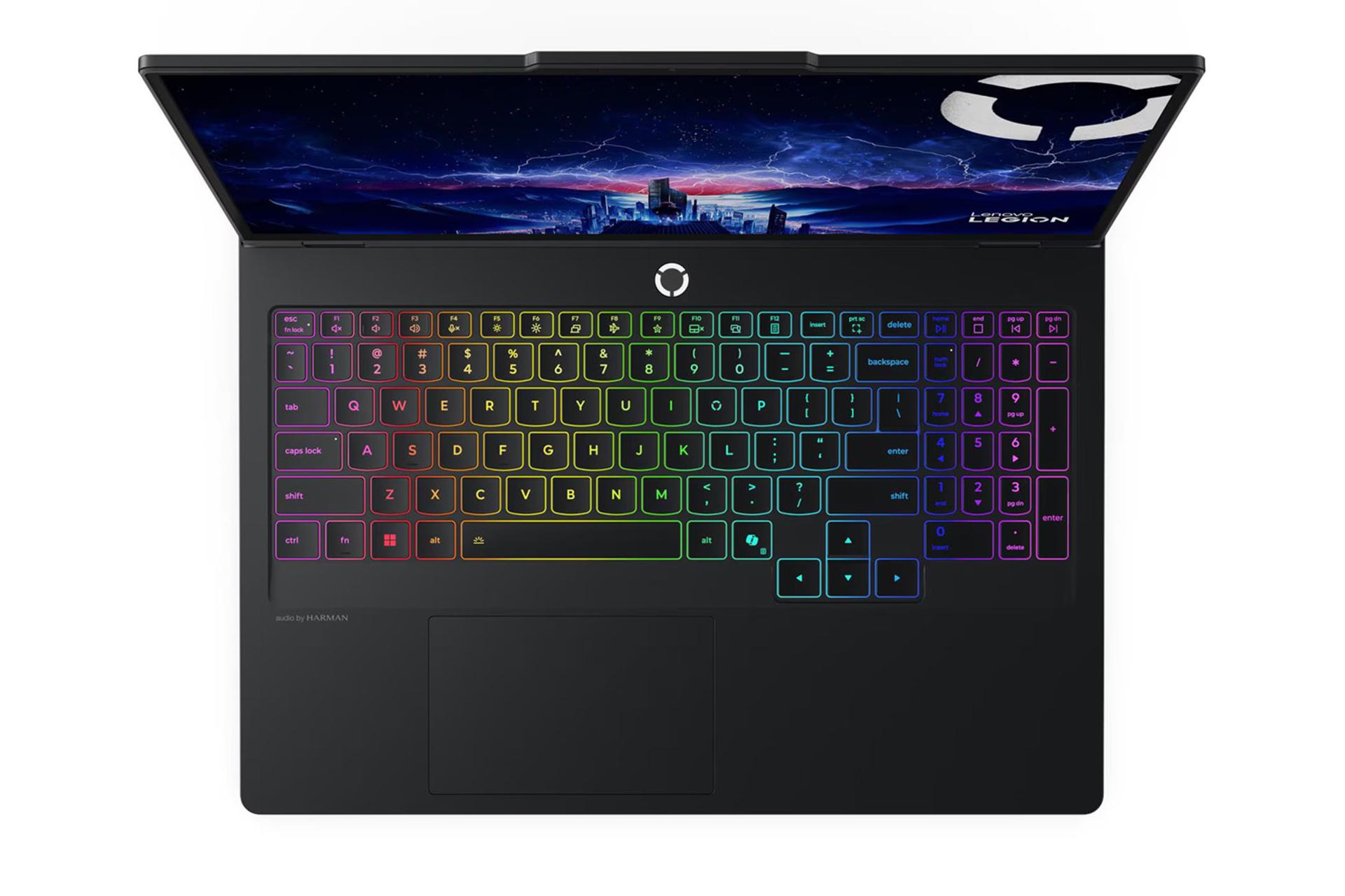 لپ تاپ لنوو Lenovo Legion Pro 5 16IAX10H نمای بالا و کیبورد