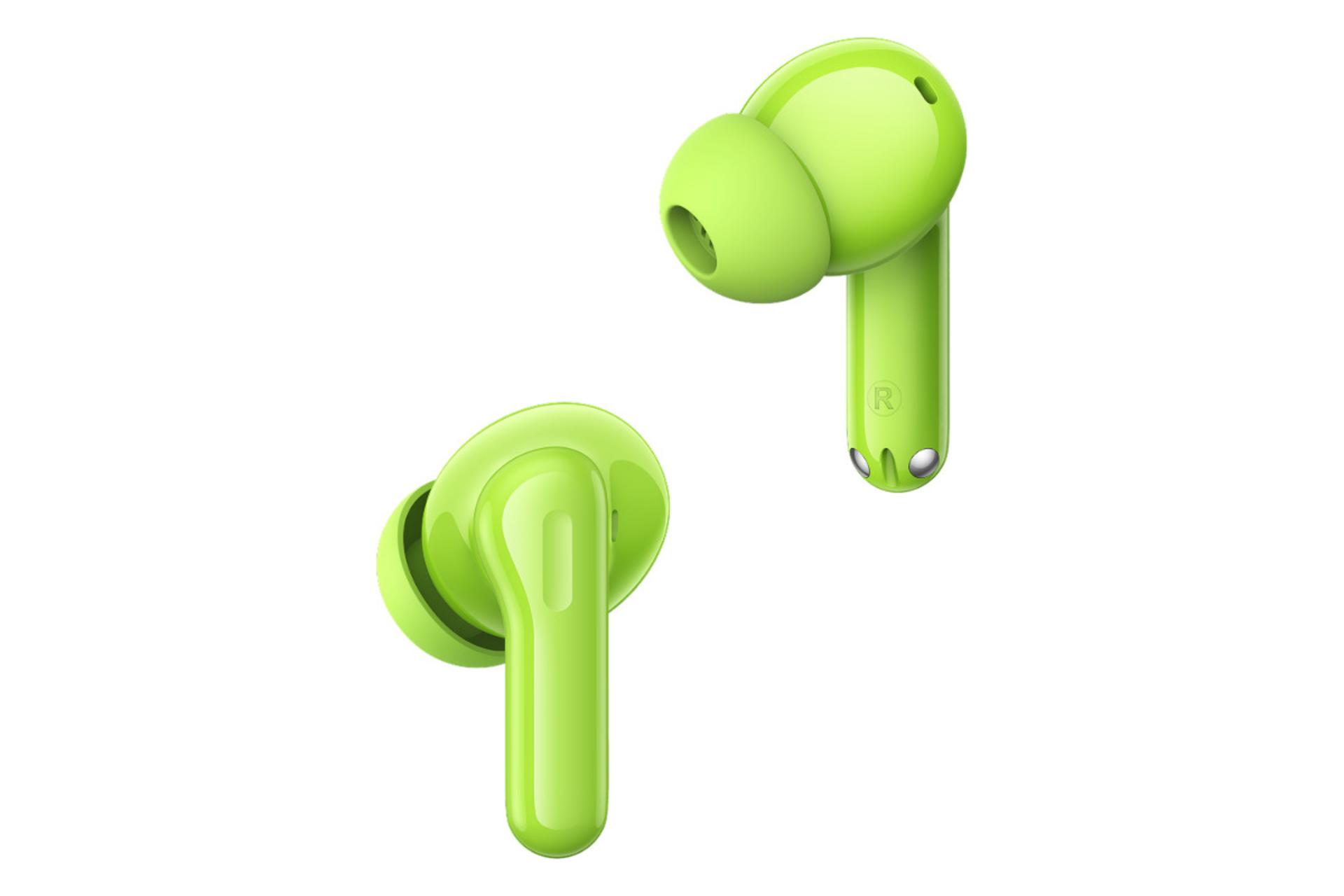 نمای جانبی ایرباد بی سیم ریلمی بادز Realme Buds T200 سبز روشن