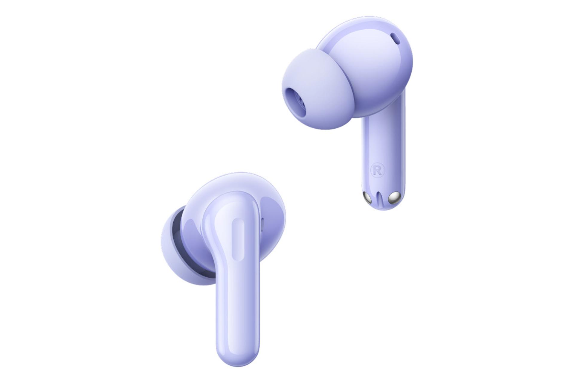 نمای جانبی ایرباد بی سیم ریلمی بادز Realme Buds T200 ارغوانی