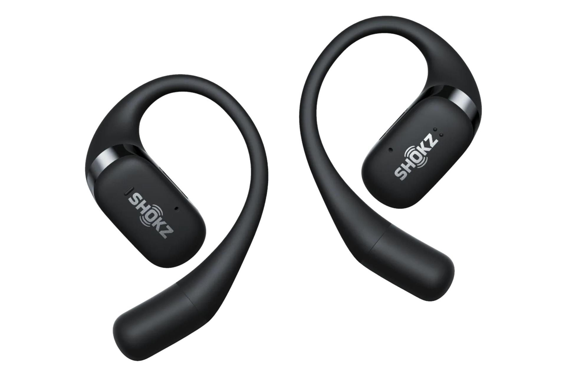 ایرباد بی سیم شاکز Shokz OpenFit مشکی از نمای جانبی