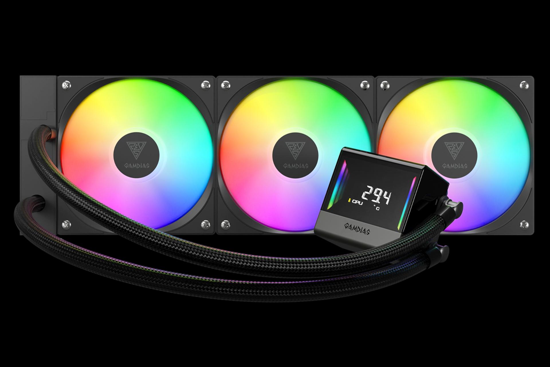 خنک کننده مایع گیم دیاس CHIONE E4-360 نمای روبرو