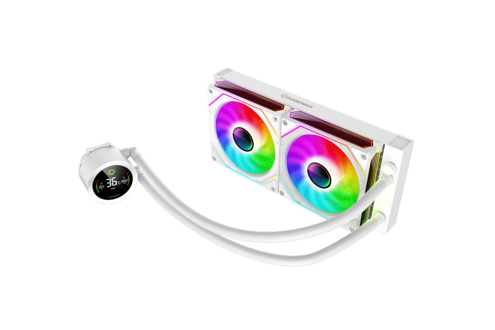 خنک کننده مایع گیم مکس ICEBURG 240 Digital WH رنگ سفید