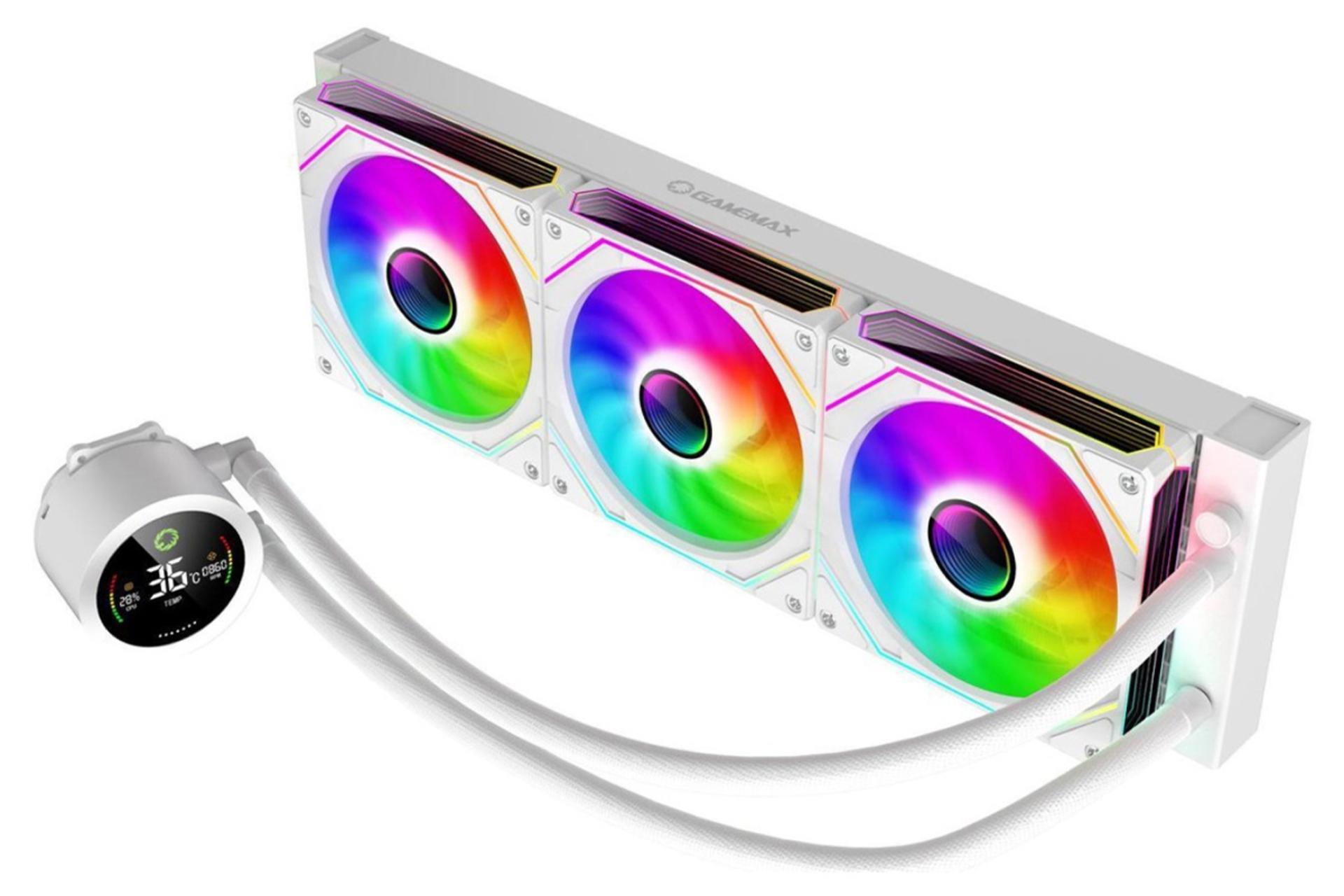 ابعاد و اندازه خنک کننده مایع گیم مکس ICEBURG 360 Digital WH