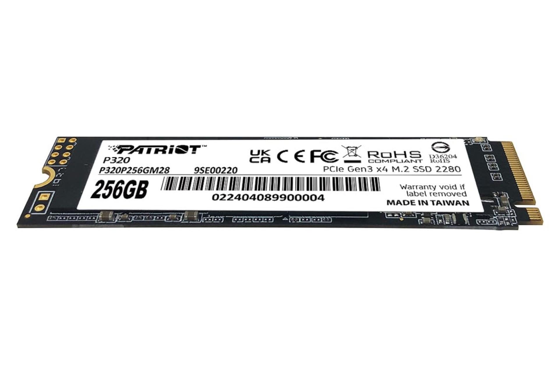 نمای جانبی اس اس دی پاتریوت Patriot P320 NVMe M.2 256GB