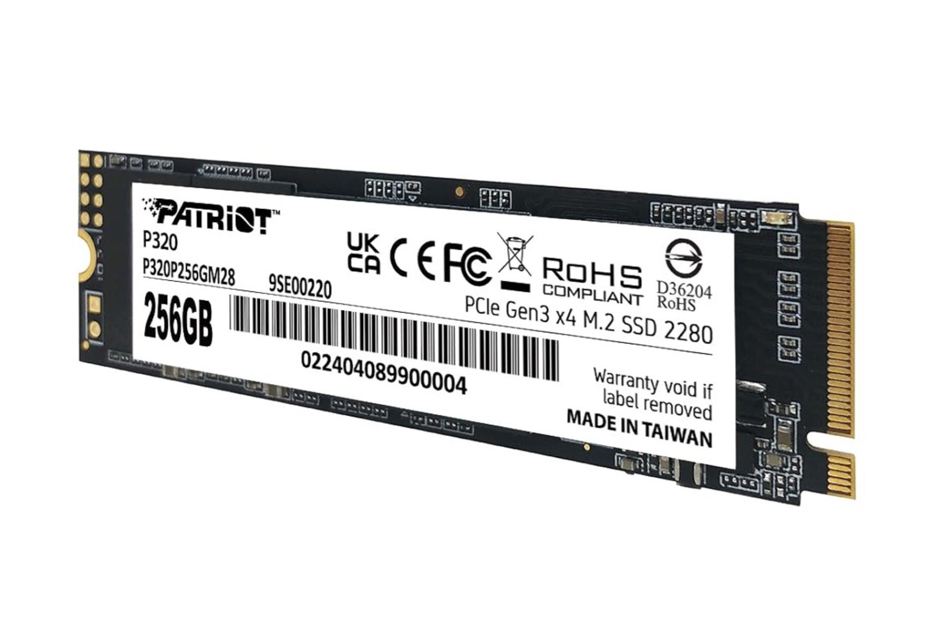 سمت راست نمای جانبی اس اس دی پاتریوت Patriot P320 NVMe M.2 256GB