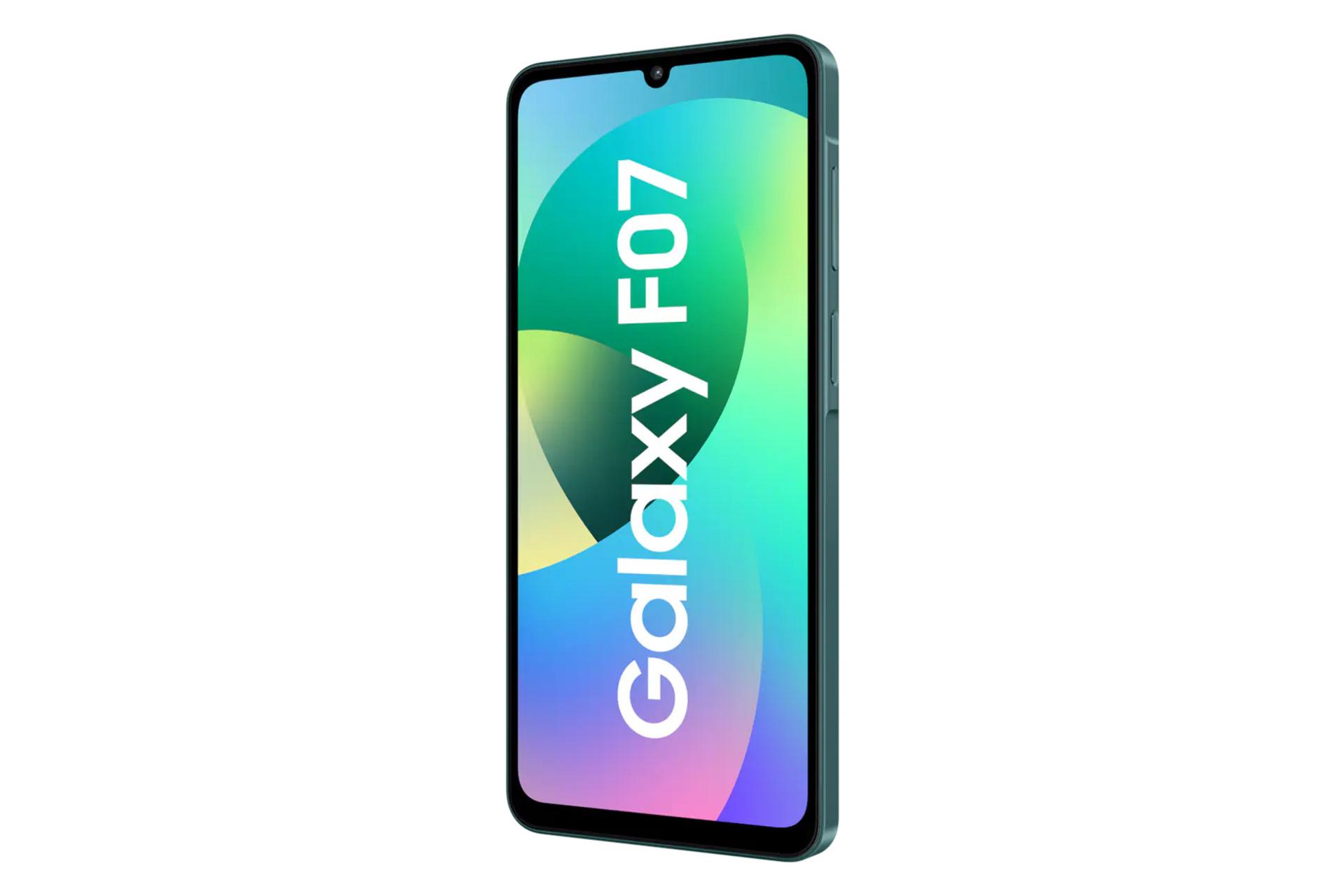 سمت راست پنل جلوی گوشی موبایل گلکسی F07 سامسونگ سبز تیره / Samsung Galaxy F07