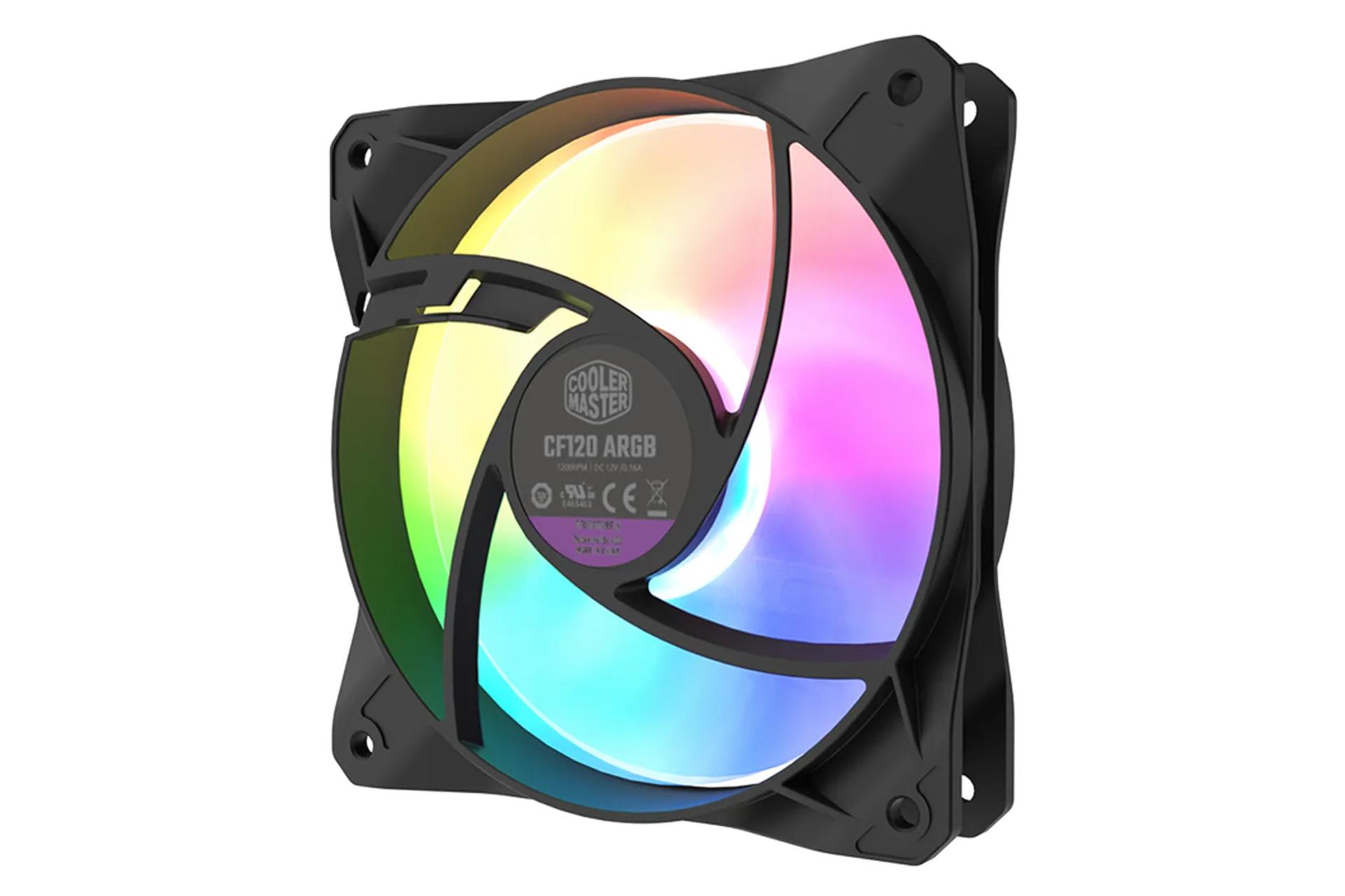 نمای پشت فن کیس کولر مستر CF120 ARGB
