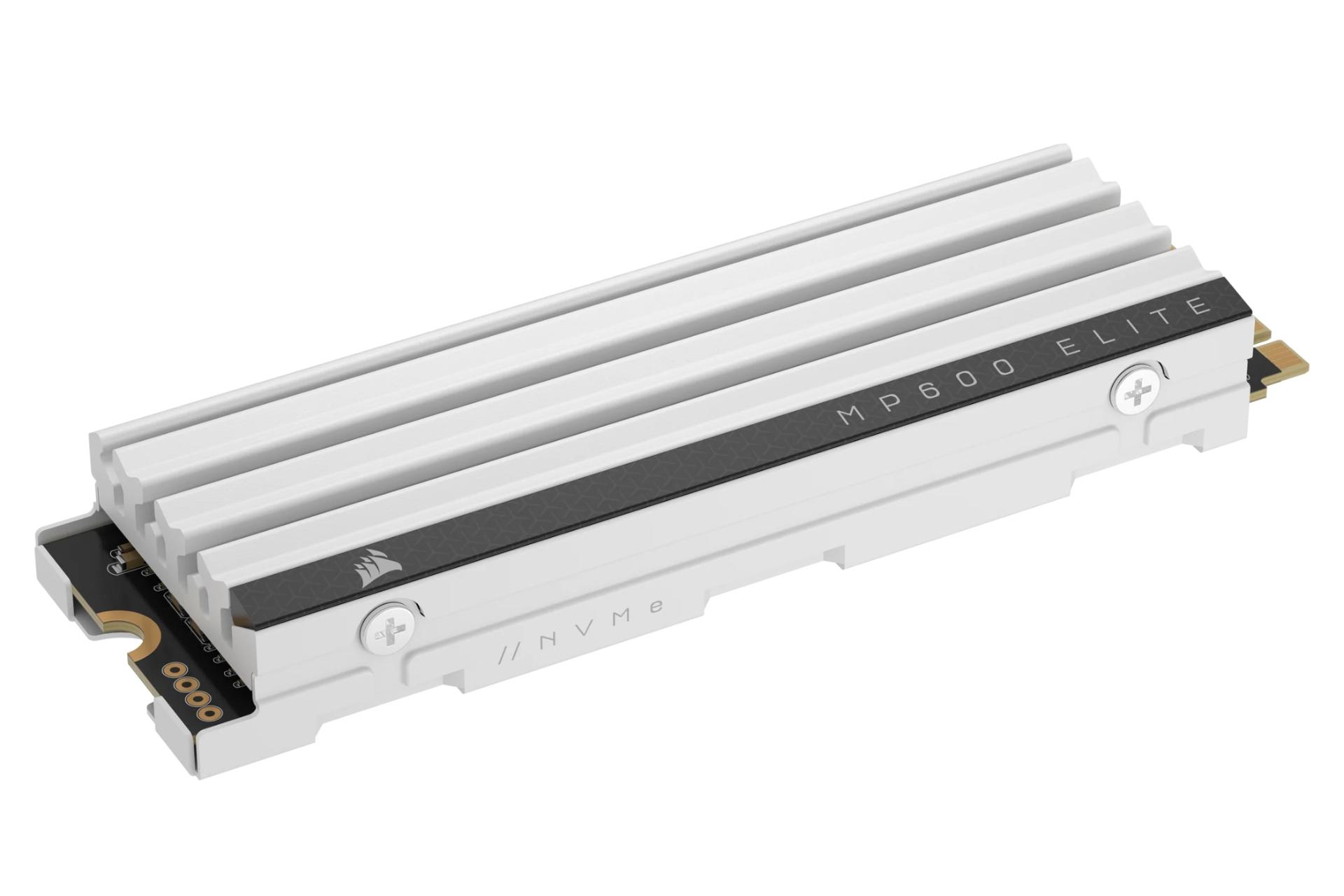 سمت چپ اس اس دی کورسیر Corsair MP600 ELITE Heatsink NVMe M.2 سفید