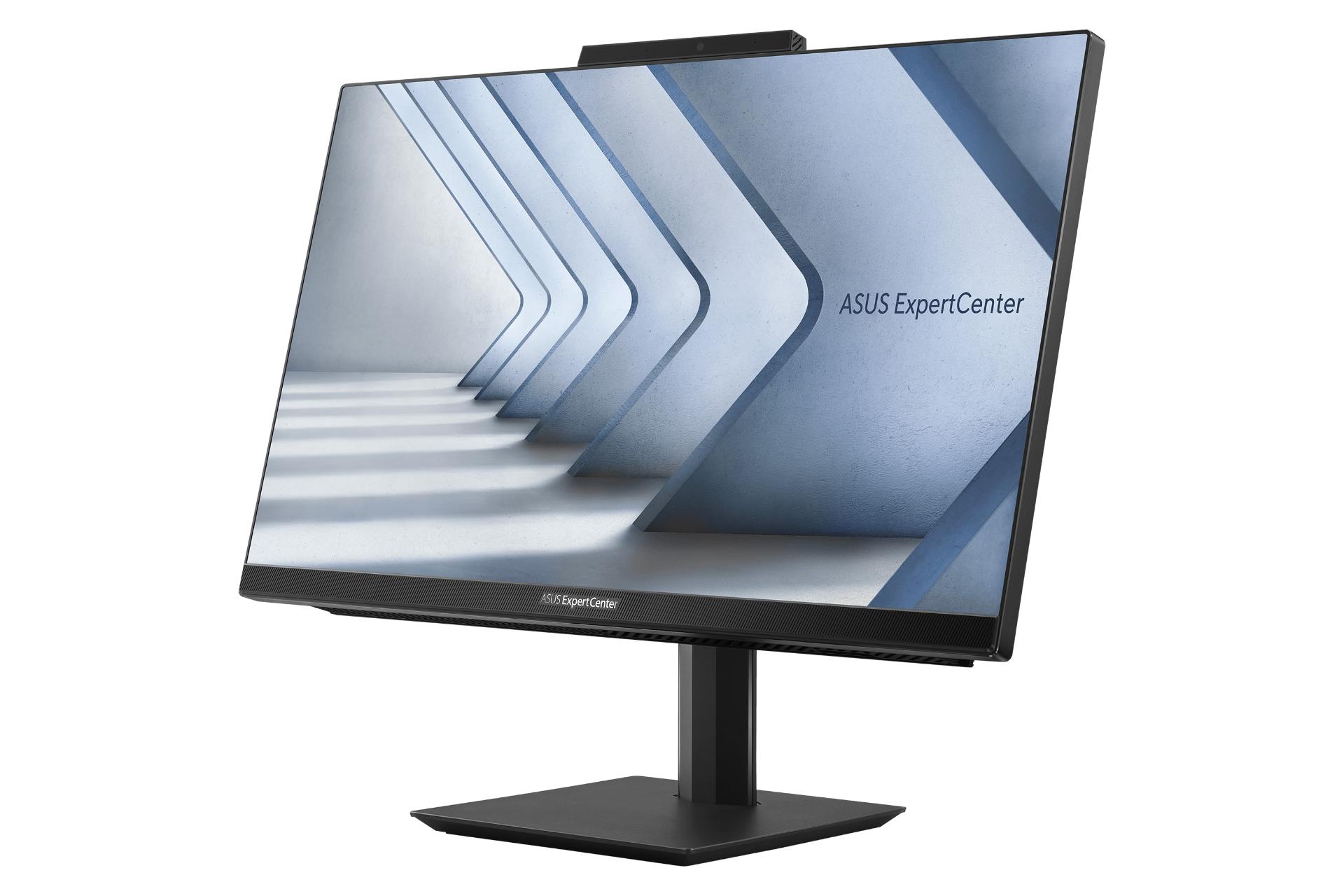 نمای نیمرخ کامپیوتر همه کاره ExpertCenter E5 AiO 24 E5402WVA ایسوس با نمایش لبه سمت راست