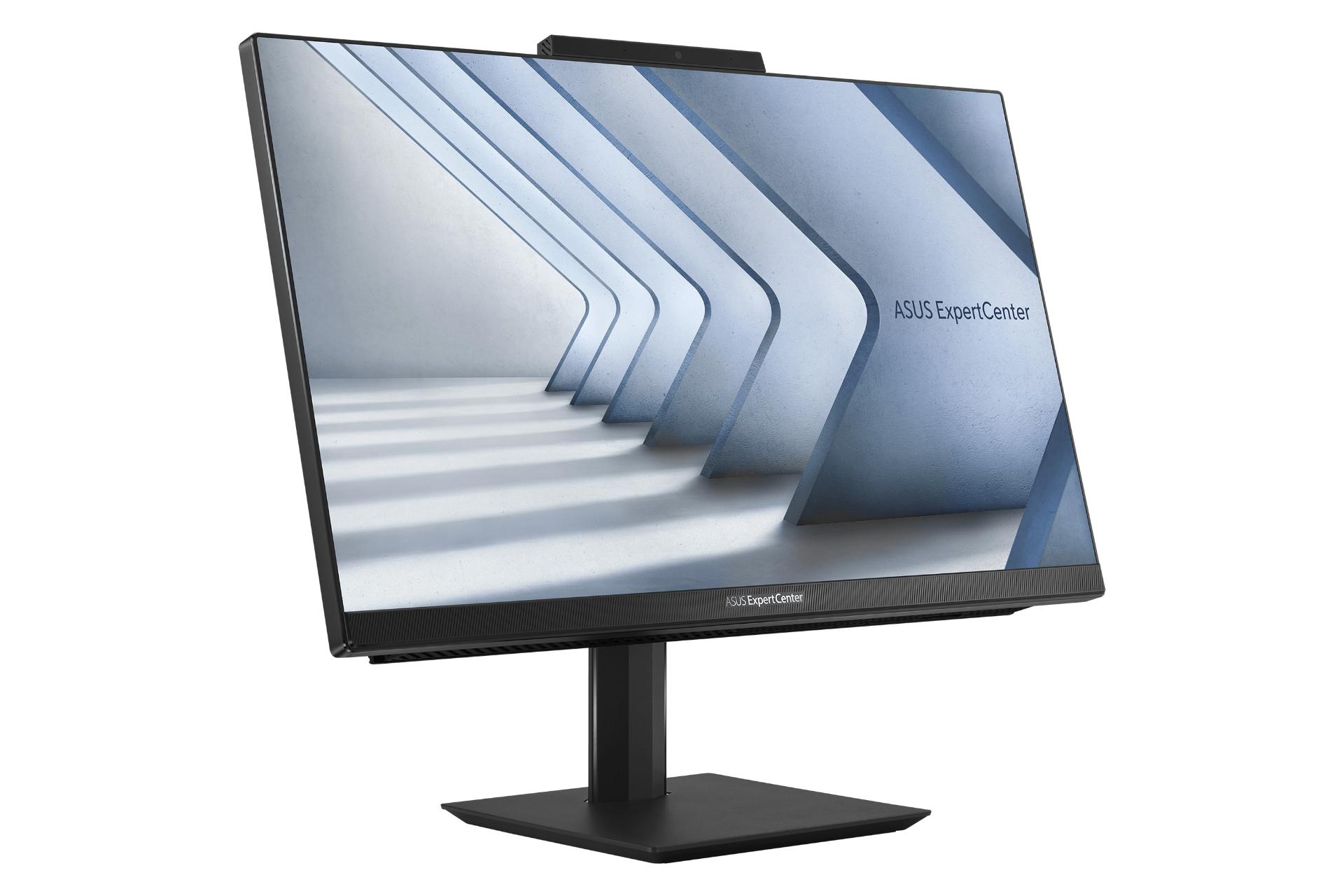 نمای نیمرخ کامپیوتر همه کاره ExpertCenter E5 AiO 24 E5402WVA ایسوس با نمایش لبه سمت چپ