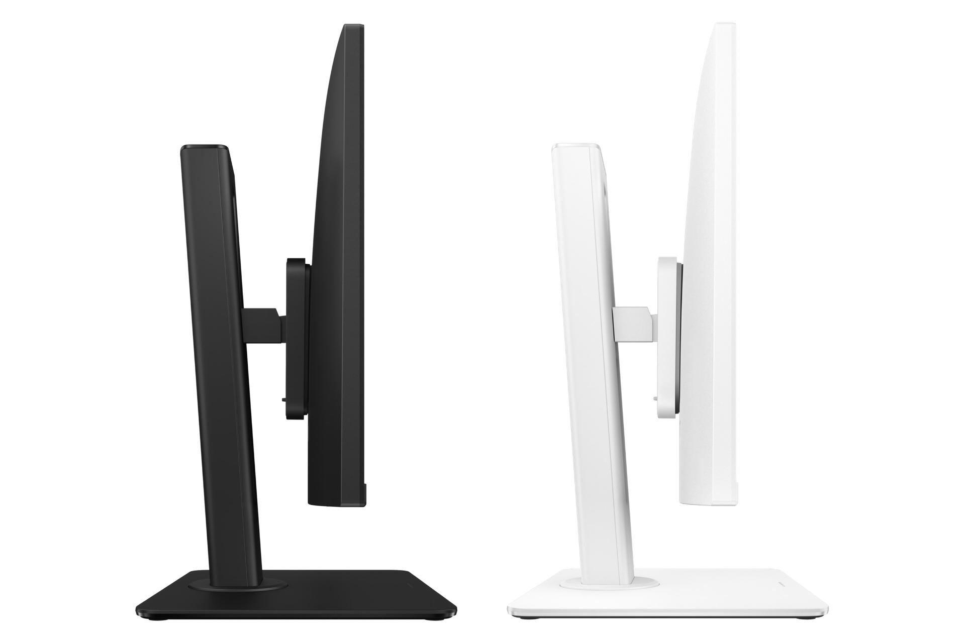 نمای لبه سمت چپ کامپیوتر همه کاره ExpertCenter P400 AiO P440VA ایسوس با نمایش پایه با قابلیت تنظیم ارتفاع