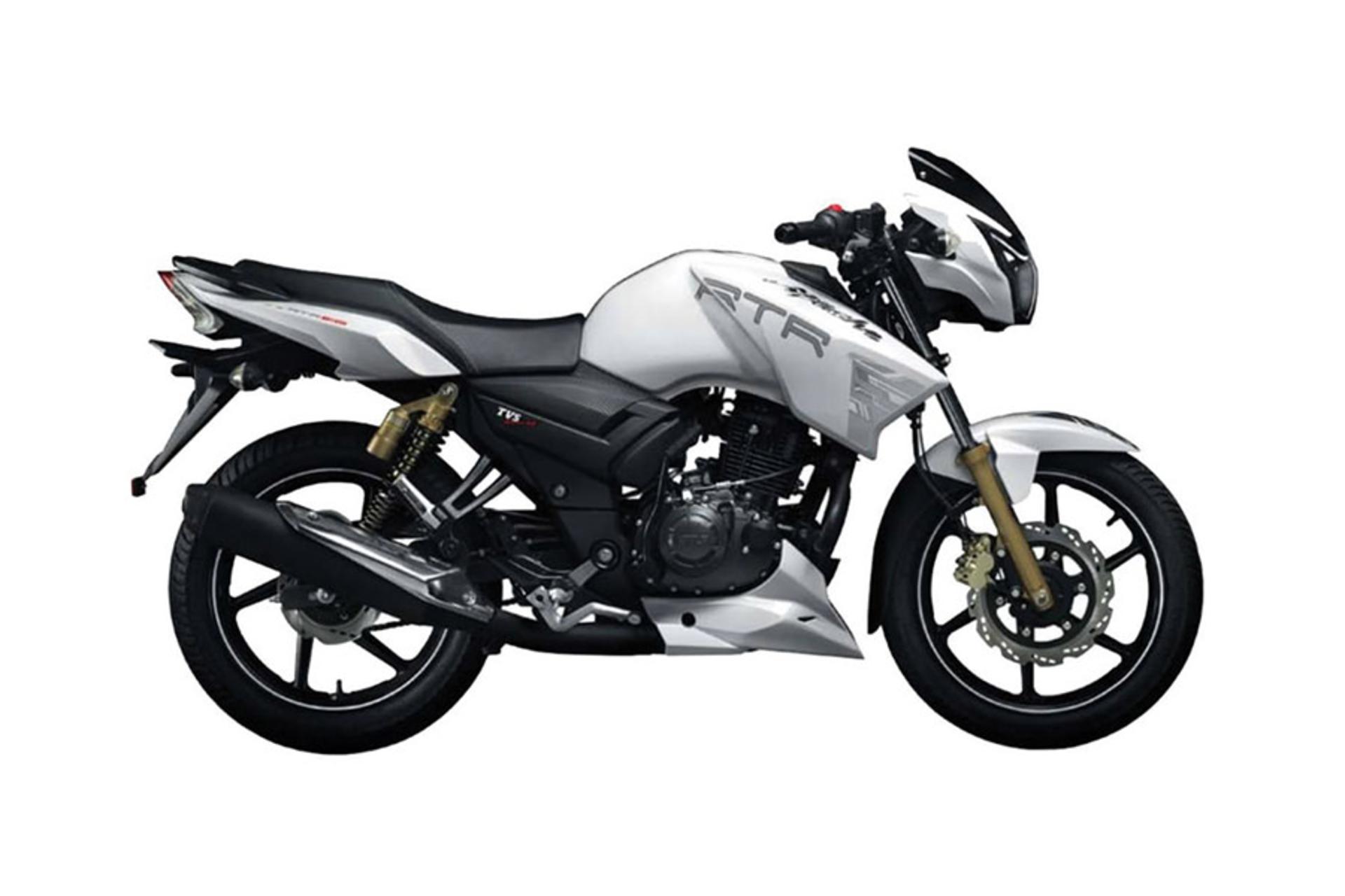 موتورسیکلت تی وی اس آپاچی TVS Apache RTR 180 نمای جانبی رنگ سفید
