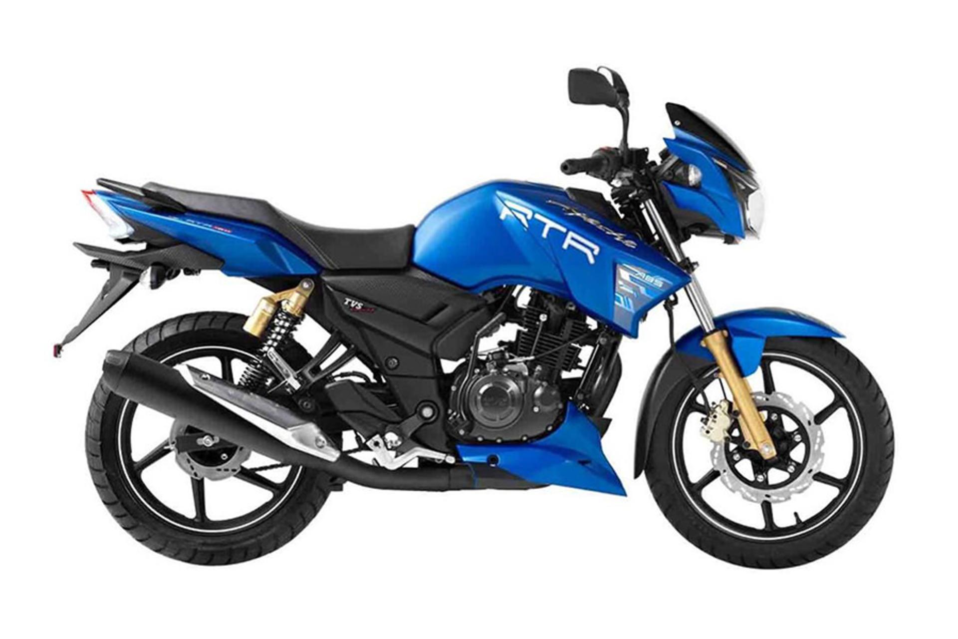 موتورسیکلت تی وی اس آپاچی TVS Apache RTR 180 نمای جانبی رنگ آبی