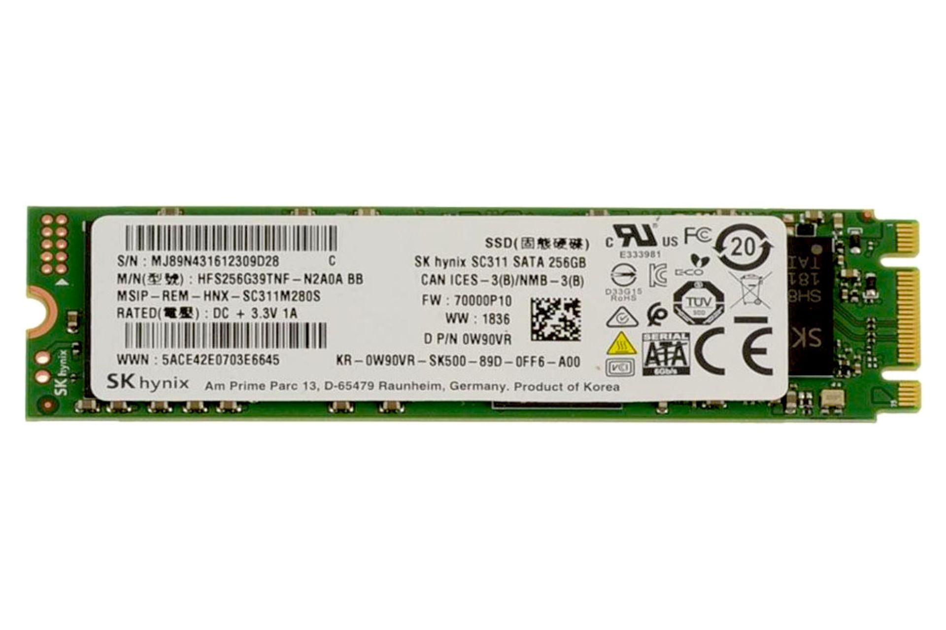 اس اس دی اس کی هاینیکس SK Hynix SC311 SATA M.2 256GB