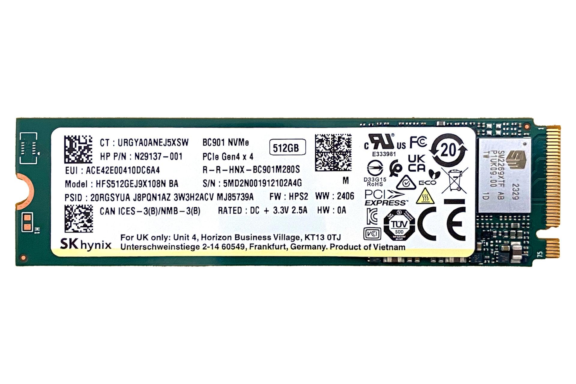 اس اس دی اس کی هاینیکس SK Hynix BC901 NVMe M.2 512GB