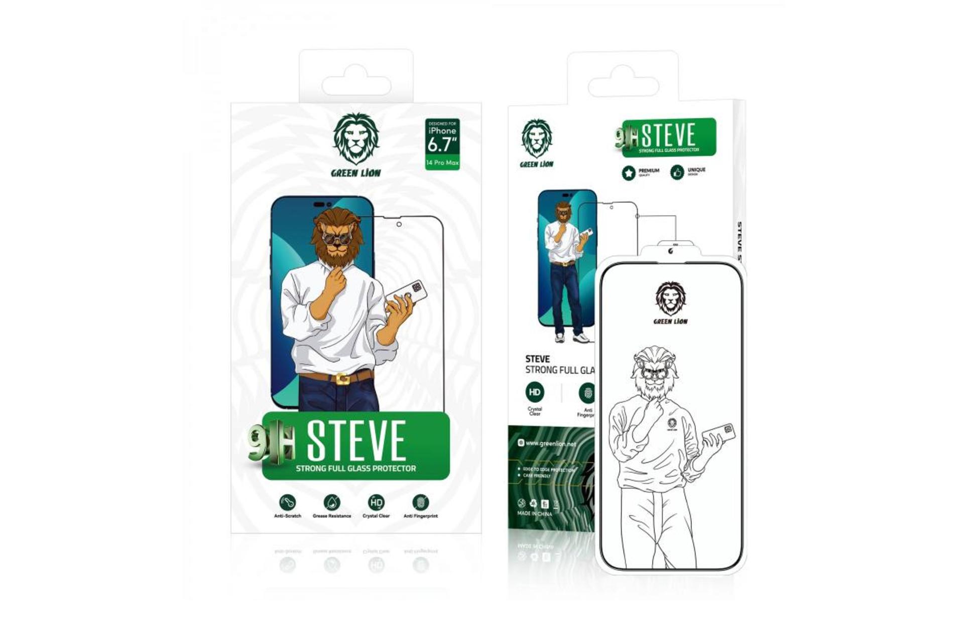 جعبه محافظ صفحه نمایش گوشی گرین لیون مدل 9H Steve مناسب اپل iPhone 12