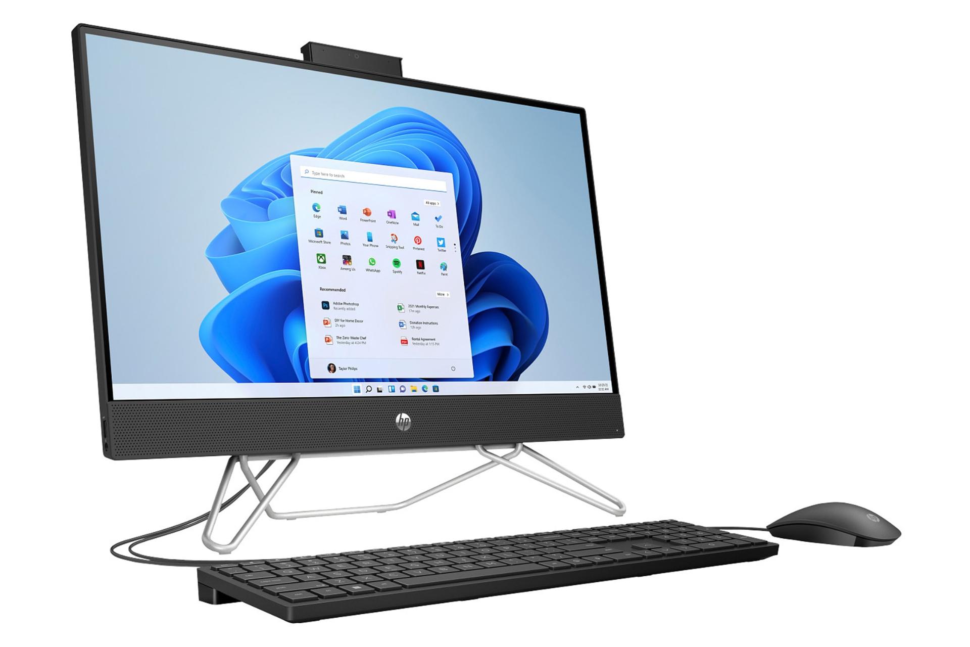 نمای نیمرخ پنل جلوی کامپیوتر همه کاره 24-cb1292nh اچ پی با نمایش لبه سمت چپ