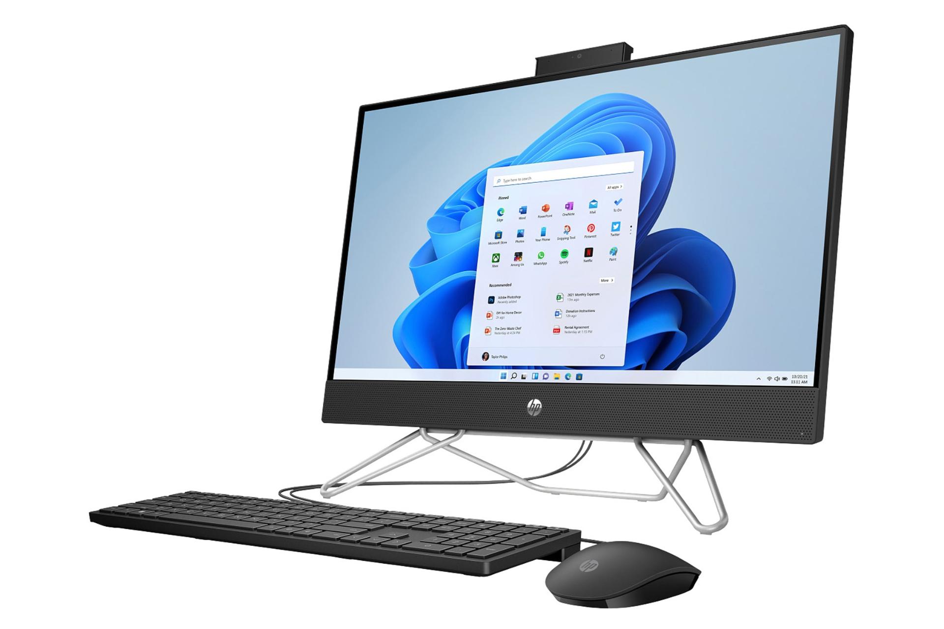 نمای نیمرخ پنل جلوی کامپیوتر همه کاره 24-cb1292nh اچ پی با نمایش لبه سمت راست