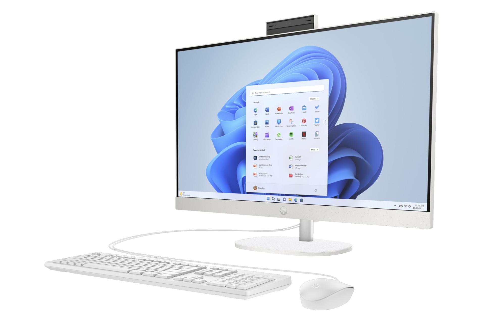 نمای نیمرخ پنل جلوی کامپیوتر همه کاره 24-cr0323nh اچ پی با نمایش لبه سمت راست