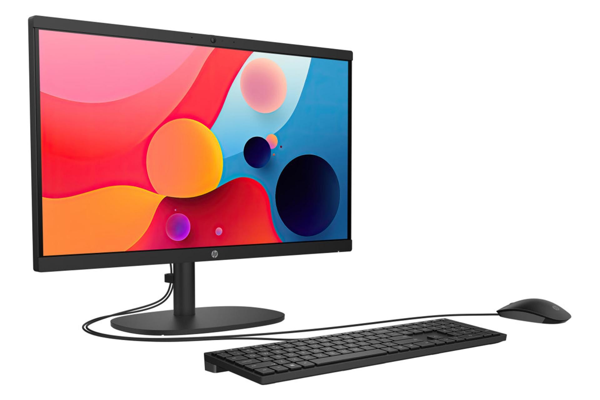 نمای نیمرخ پنل جلوی کامپیوتر همه کاره 22-dg0013nh اچ پی با نمایش لبه سمت چپ