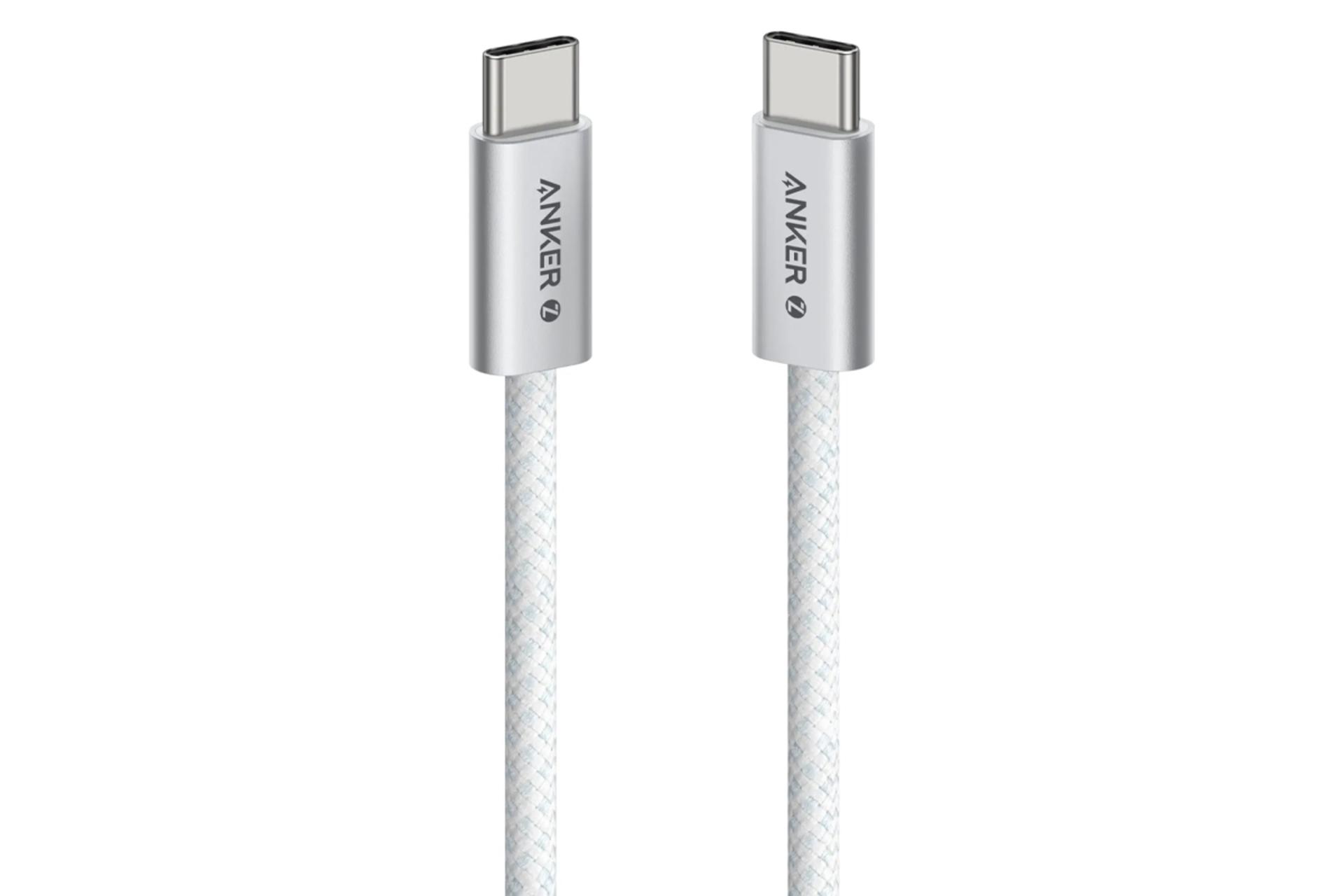 کابل شارژ USB انکر Type-C به Type-C مدل Zolo A8060 با طول 0.9 متر رنگ سفید