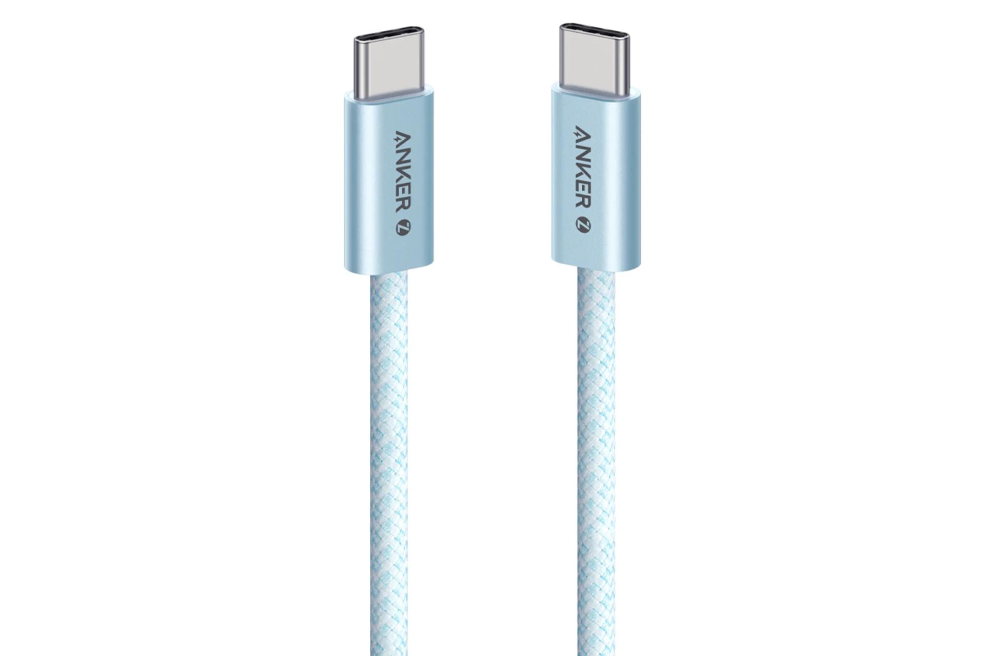 کابل شارژ USB انکر Type-C به Type-C مدل Zolo A8060 با طول 0.9 متر رنگ آبی