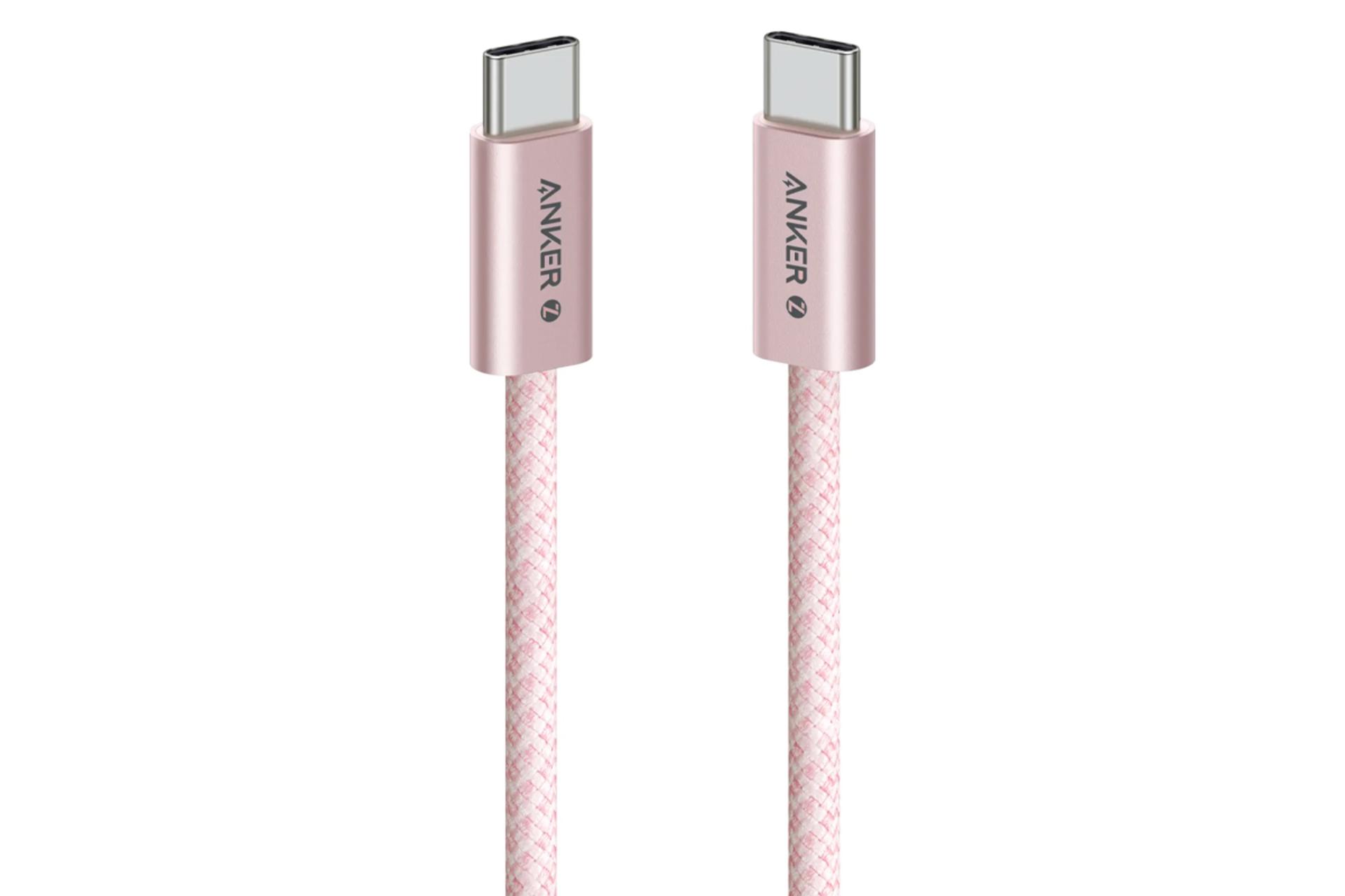 کابل شارژ USB انکر Type-C به Type-C مدل Zolo A8060 با طول 0.9 متر رنگ صورتی