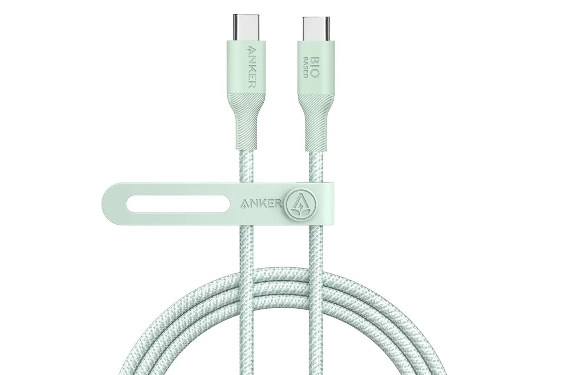 کابل شارژ USB انکر Type-C به Type-C مدل 544 A80F6 با طول 1.8 متر رنگ سبز