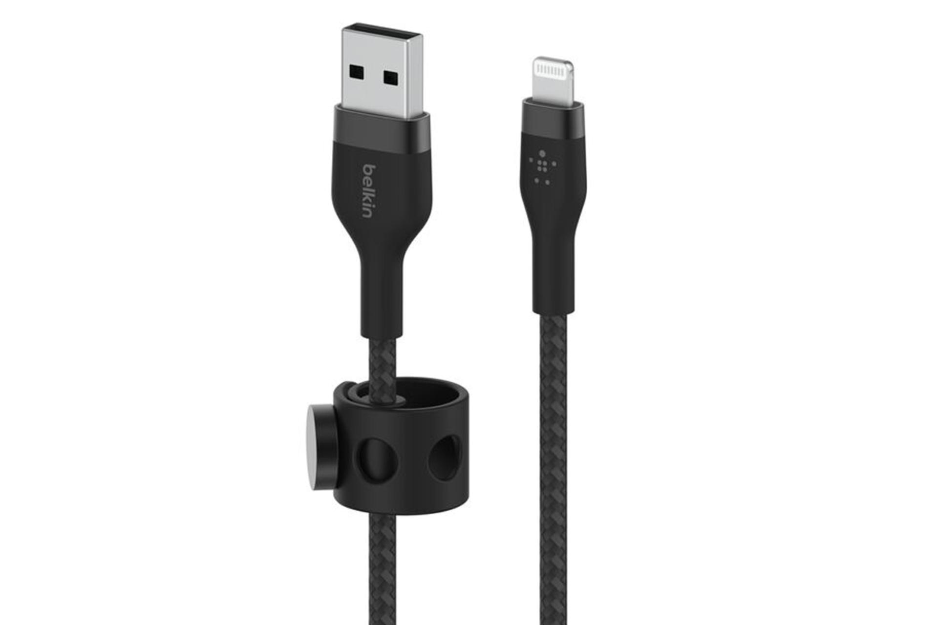 کابل شارژ USB بلکین Type-A به Lightning مدل CAA010bt3MBK با طول 3 متر رنگ مشکی