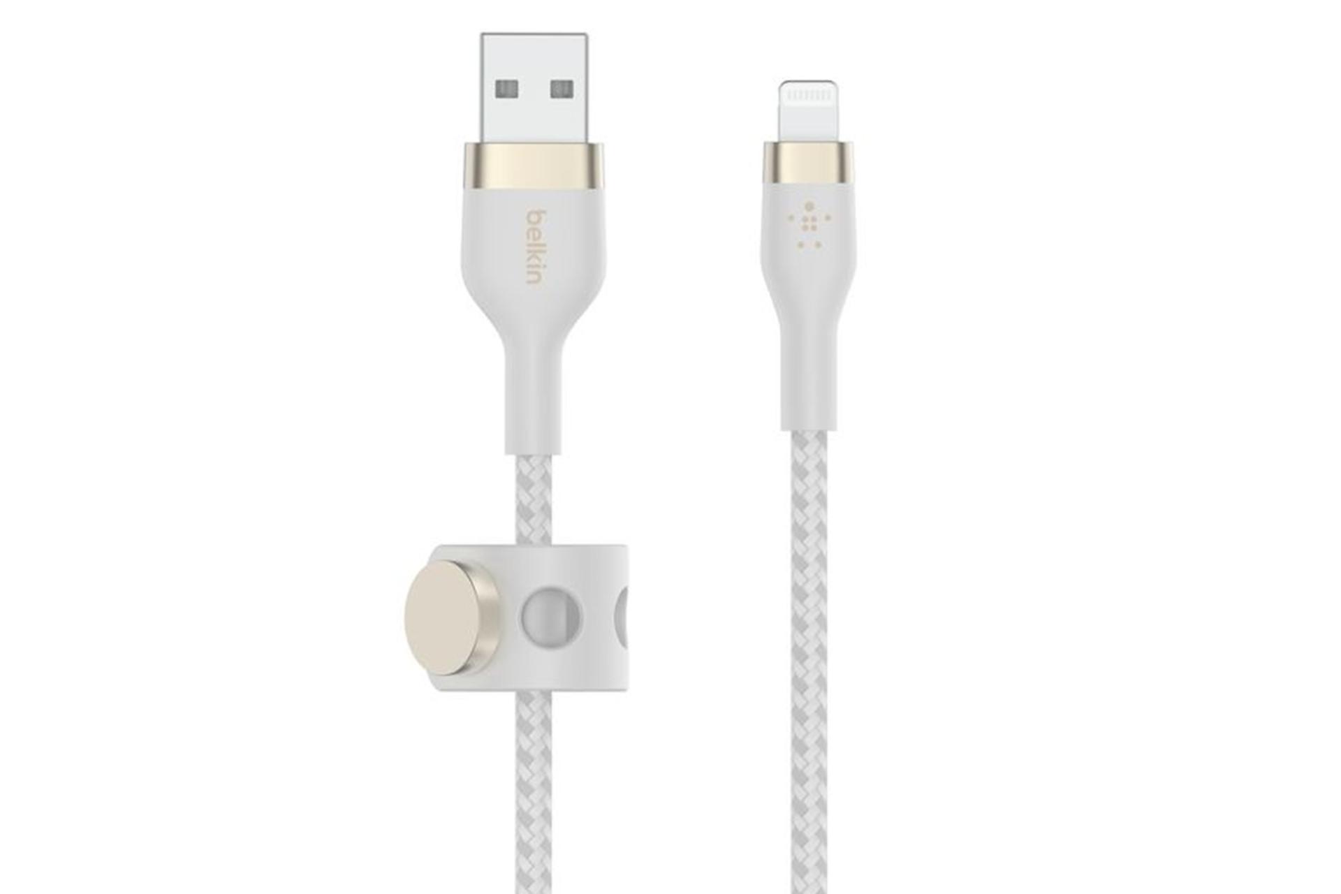 کابل شارژ USB بلکین Type-A به Lightning مدل CAA010bt3MBK با طول 3 متر رنگ سفید