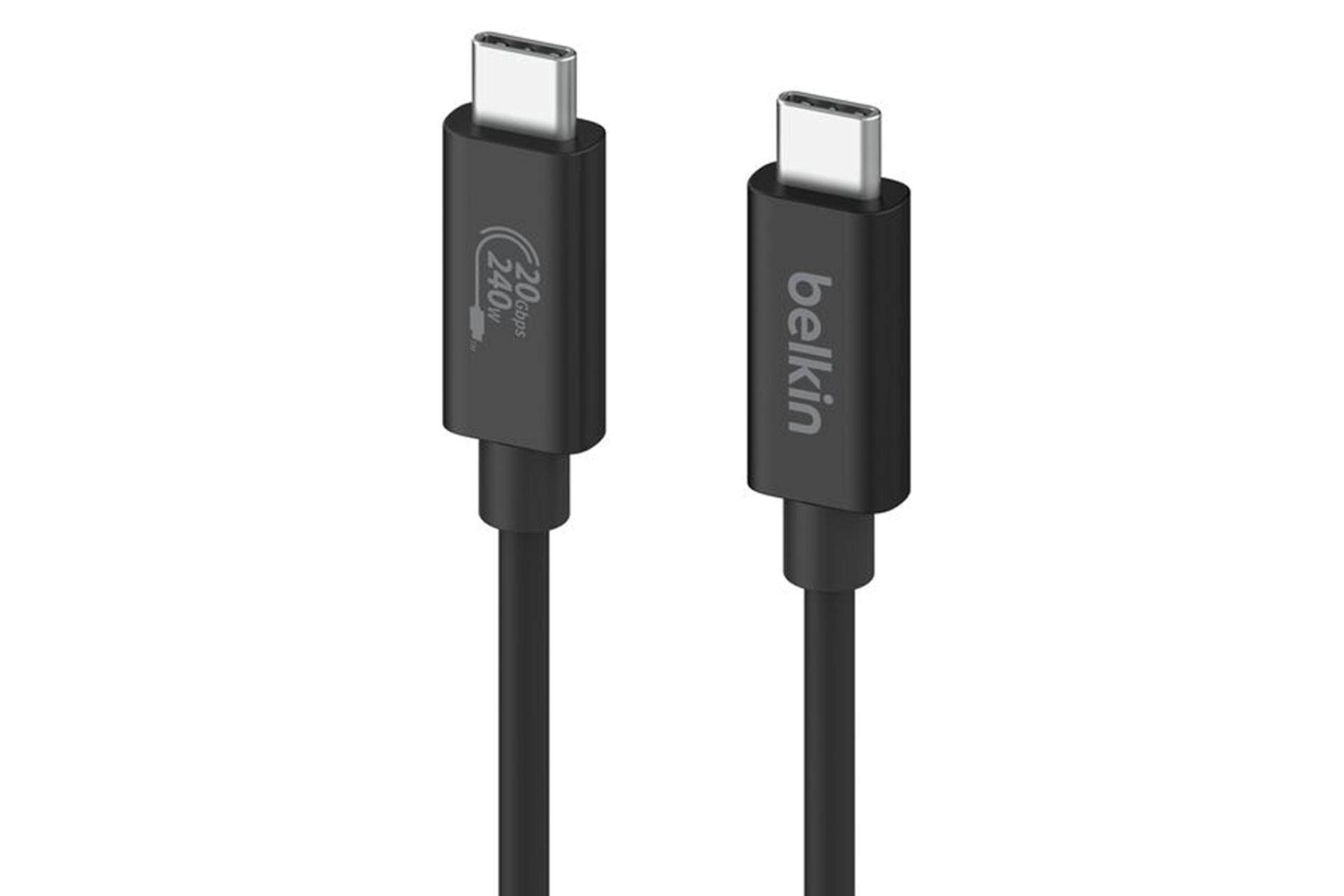 کابل شارژ USB بلکین Type-C به Type-C مدل INZ004tt1.2MBK با طول 1.2 متر