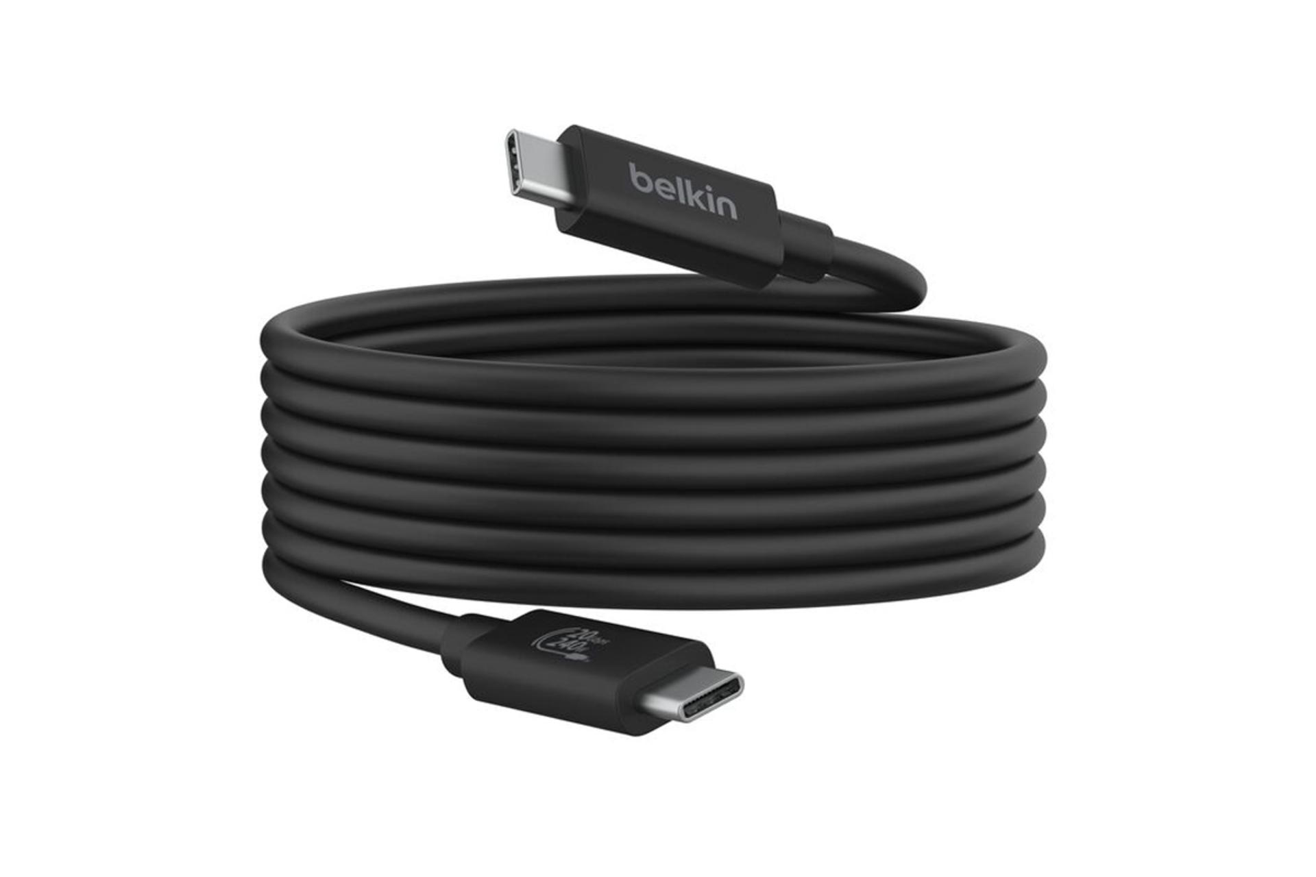 کابل شارژ USB بلکین Type-C به Type-C مدل INZ004tt1.2MBK با طول 1.2 متر رنگ مشکی