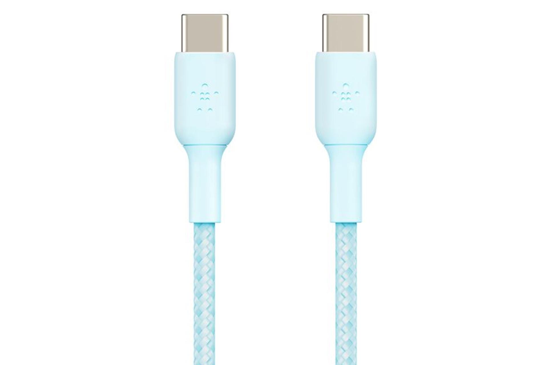 کابل شارژ USB بلکین Type-C به Type-C مدل CAB004bt1MBK با طول 1 متر رنگ آبی