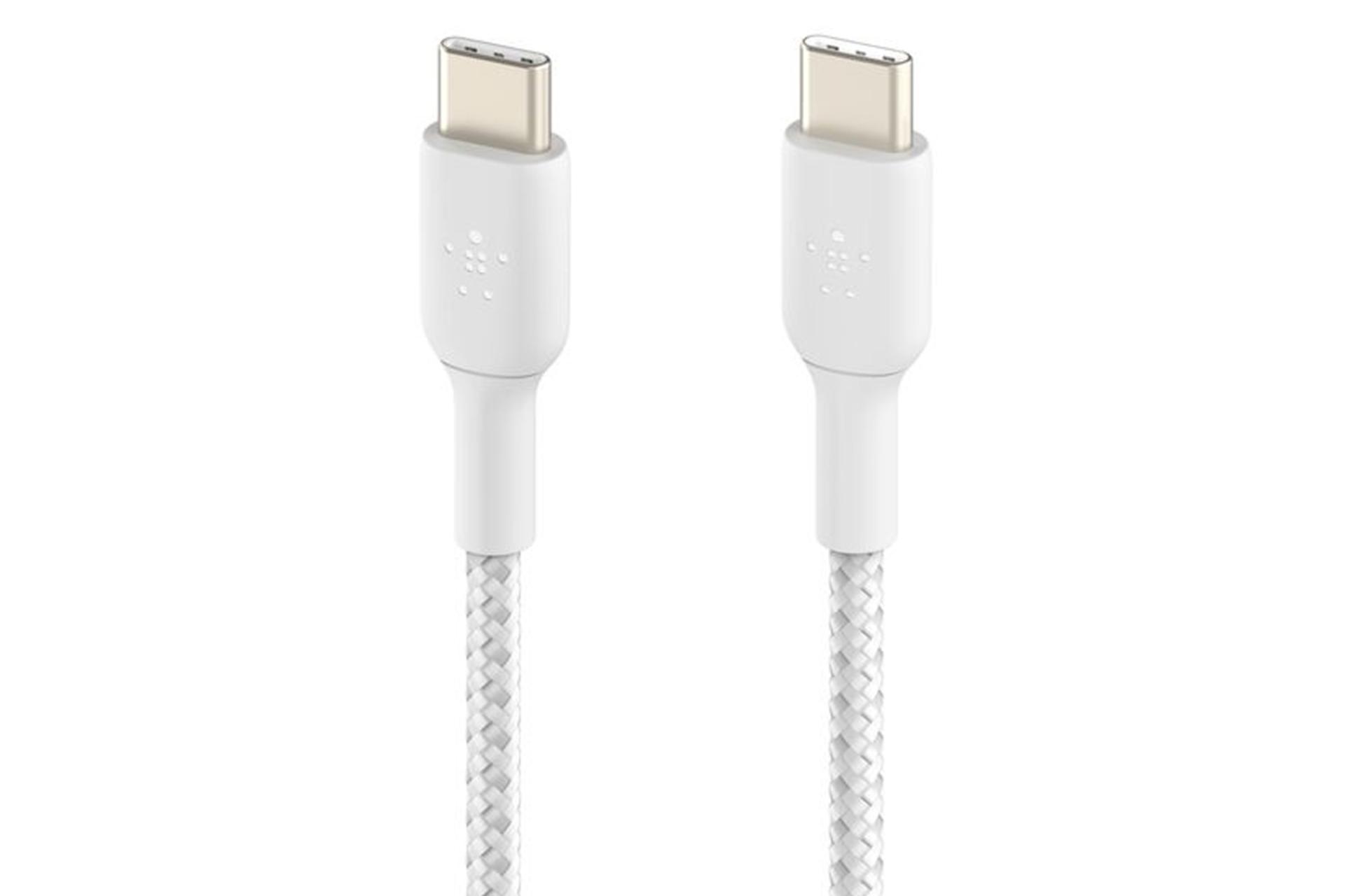 کابل شارژ USB بلکین Type-C به Type-C مدل CAB004bt2MBK با طول 2 متر رنگ سفید