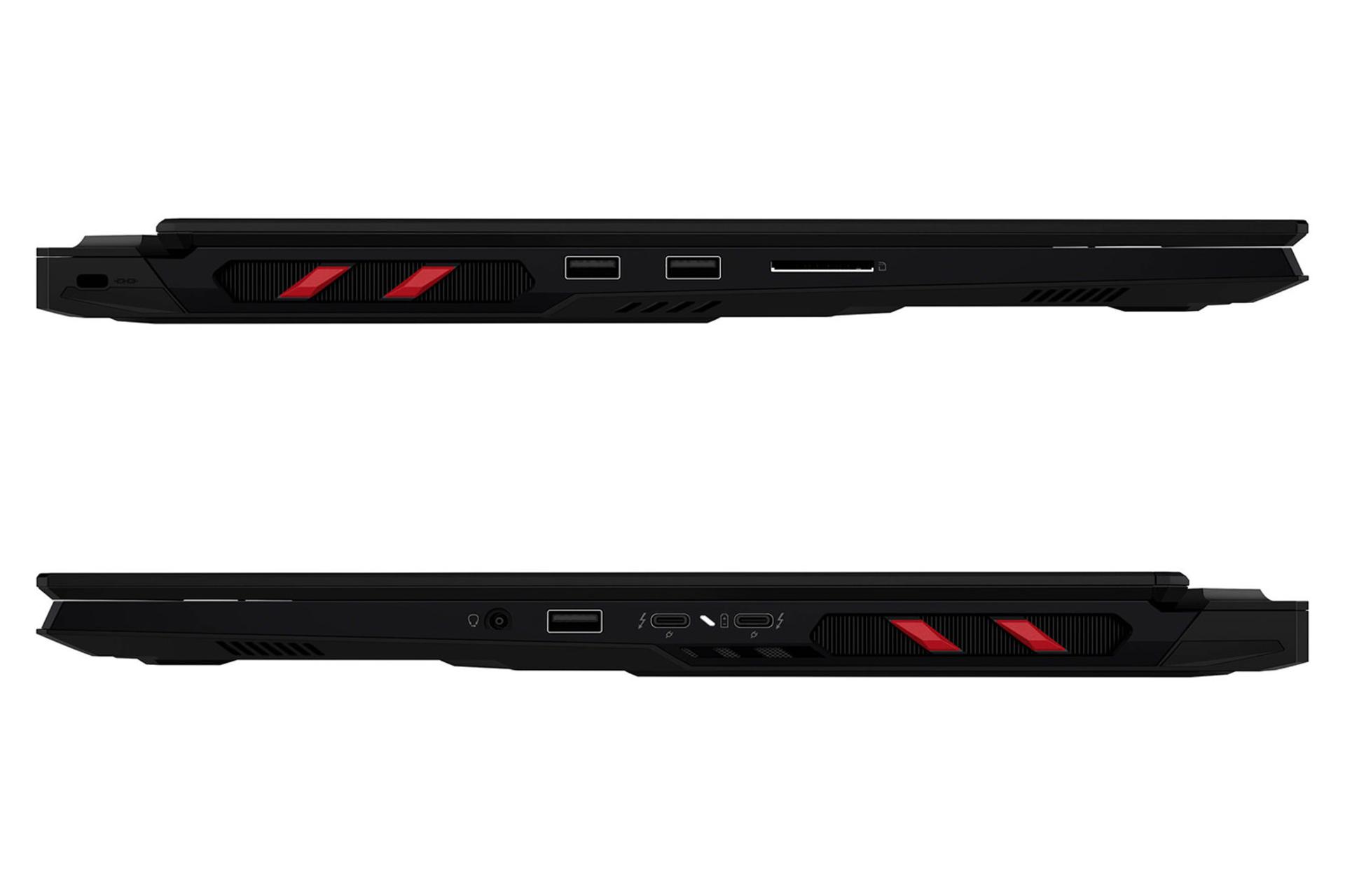 لپ تاپ ام اس آی MSI Raider 18 HX AI A2XW نمای جانبی و درگاه ها