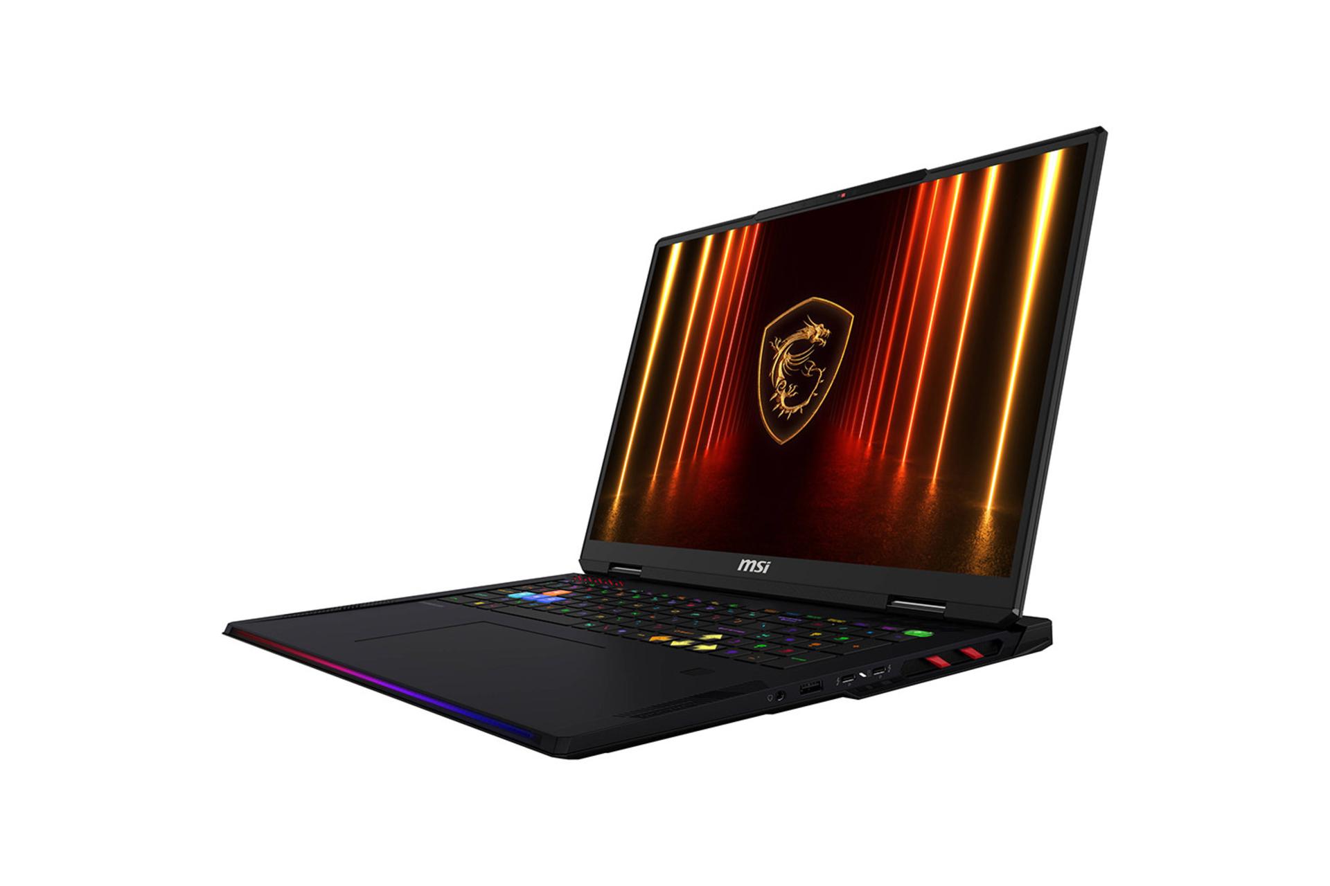 لپ تاپ ام اس آی MSI Raider 18 HX AI A2XW نمای جلو و راست