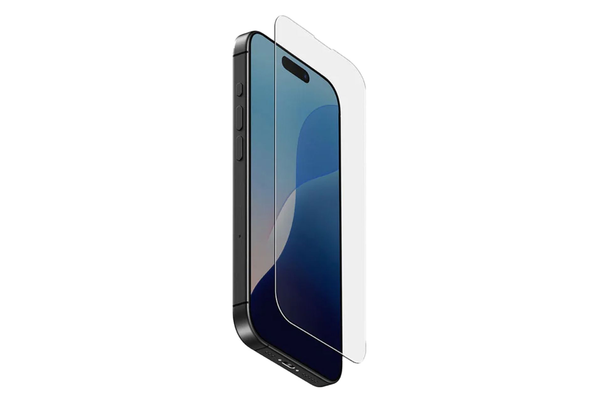 نمای کنار محافظ صفحه نمایش گوشی یونیک مدل Optix Clear مناسب اپل iPhone 16 Pro