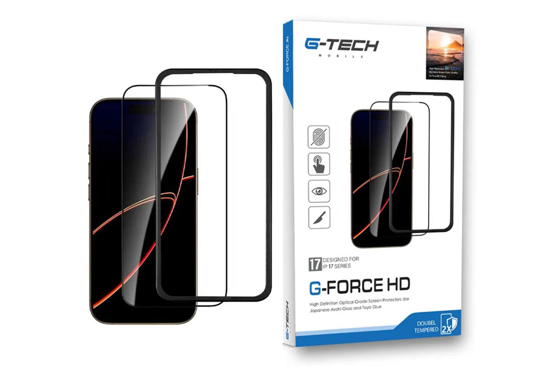 گلس گوشی آیفون ۱۷ مدل فورس اچ دی به همراه جعبه