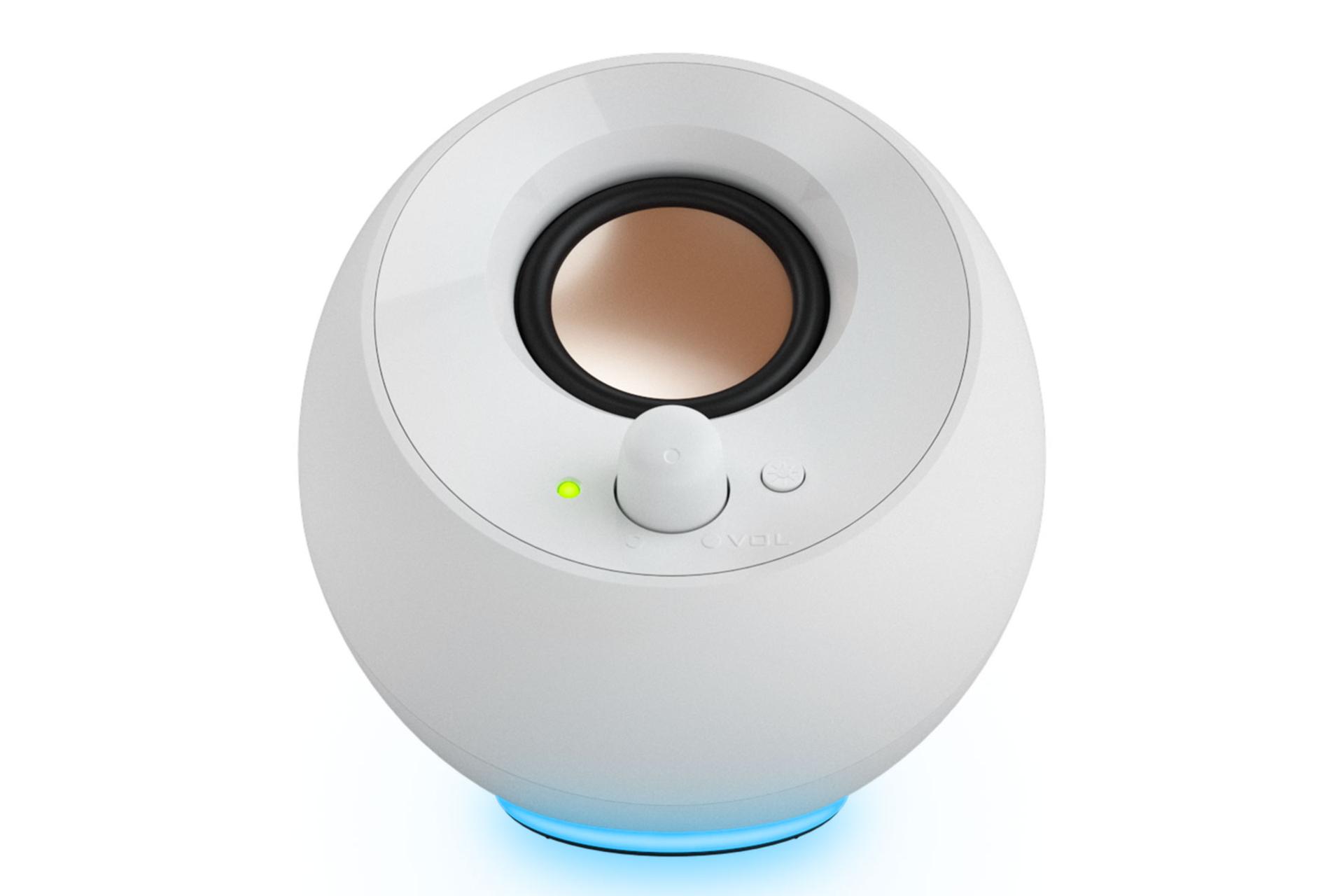 بلندگوی کریتیو مدل Pebble SE رنگ سفید از نمای جلو