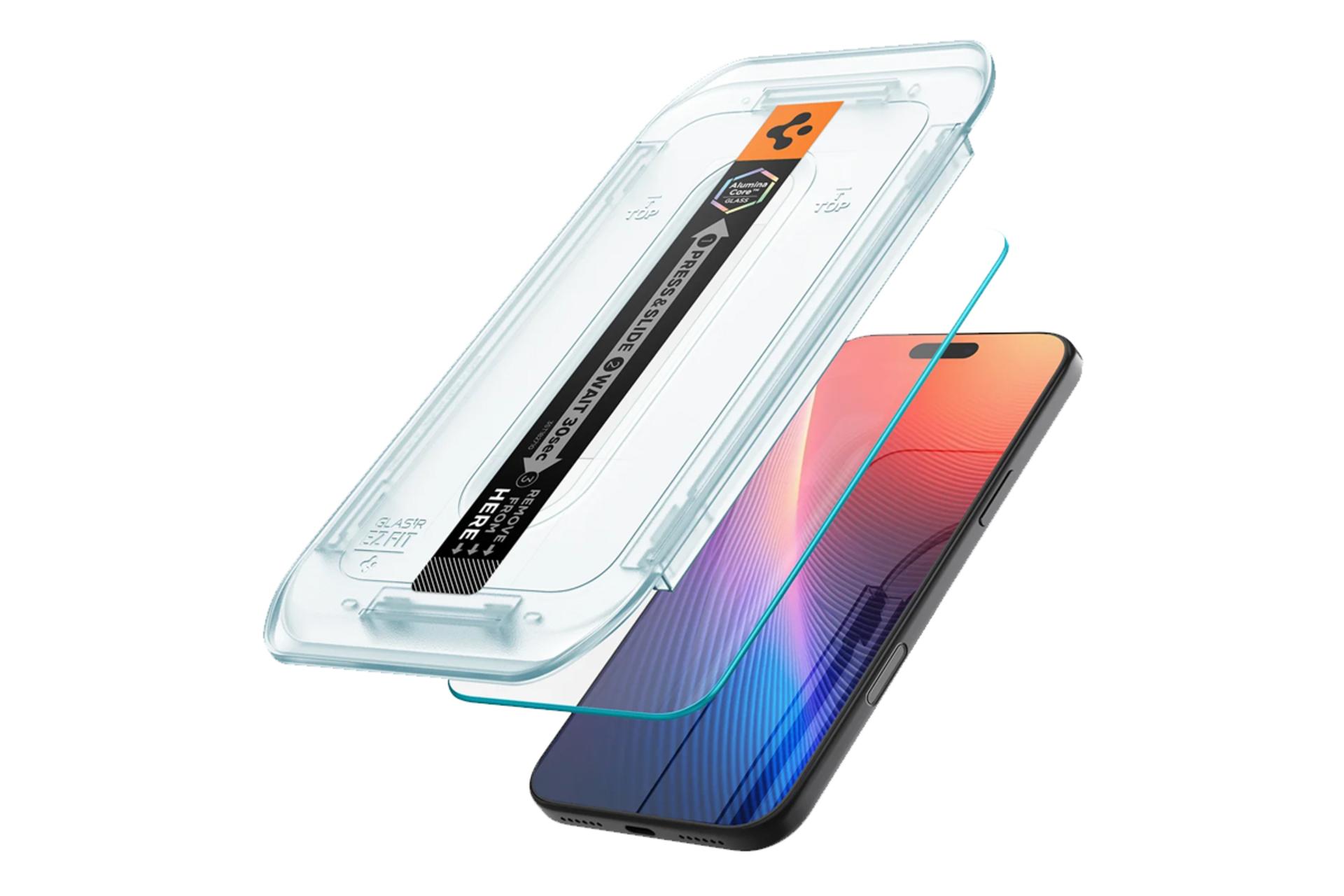 محافظ صفحه نمایش گوشی اسپیگن مدل Glas.tR EZ Fit HD مناسب اپل iPhone 17 / 16 Pro Max