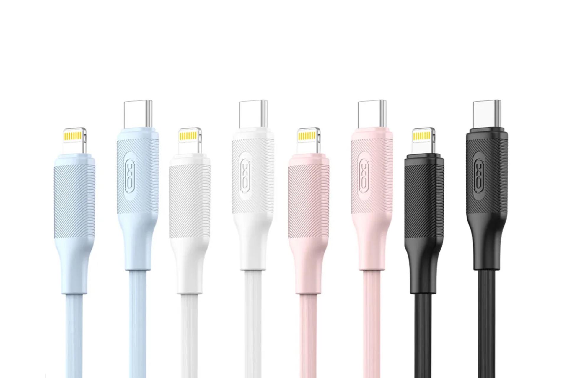 رنگ بندی کابل شارژ USB ایکس او Type-C به Lightning مدل NB-Q265A با طول 1 متر