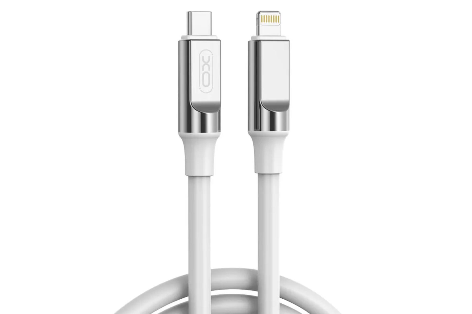 کابل شارژ USB ایکس او Type-C به Lightning مدل NB-Q252A با طول 1 متر رنگ سفید