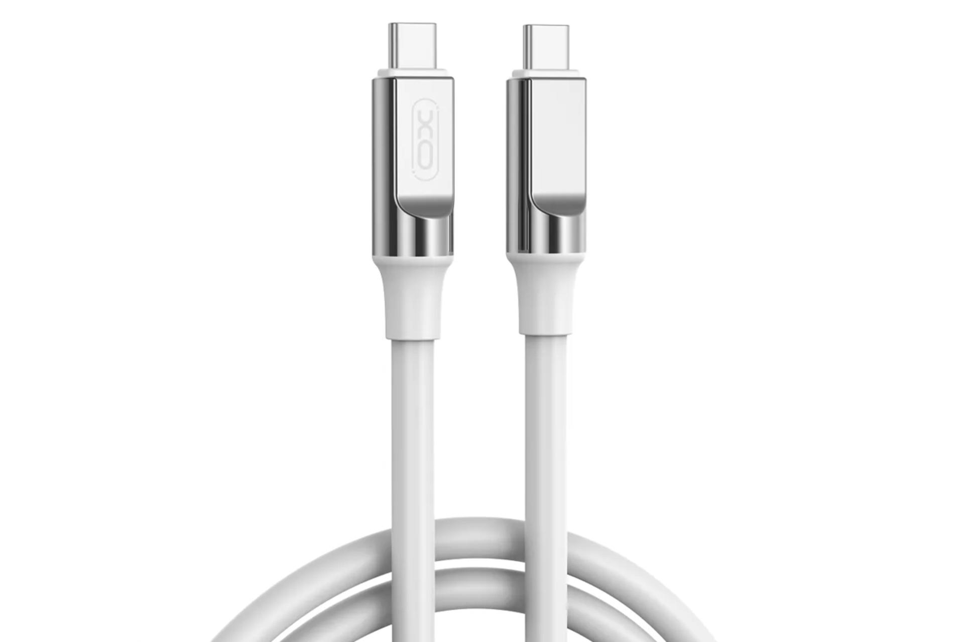 کابل شارژ USB ایکس او Type-C به Type-C مدل NB-Q252B با طول 1 متر رنگ سفید