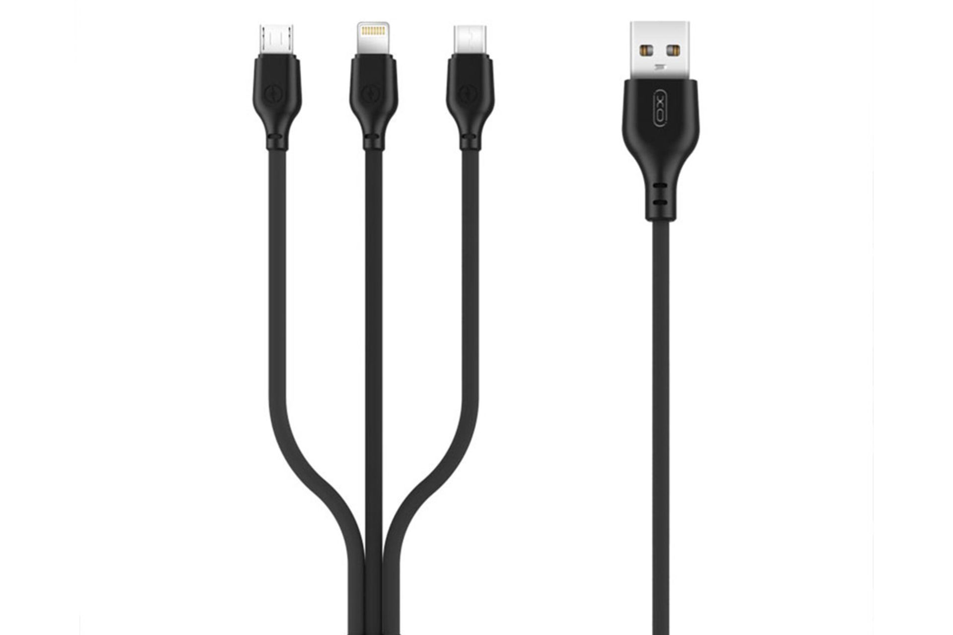 کابل شارژ USB ایکس او Type-A به Type-C+Micro-USB+Lightning مدل NB103 با طول 1 متر