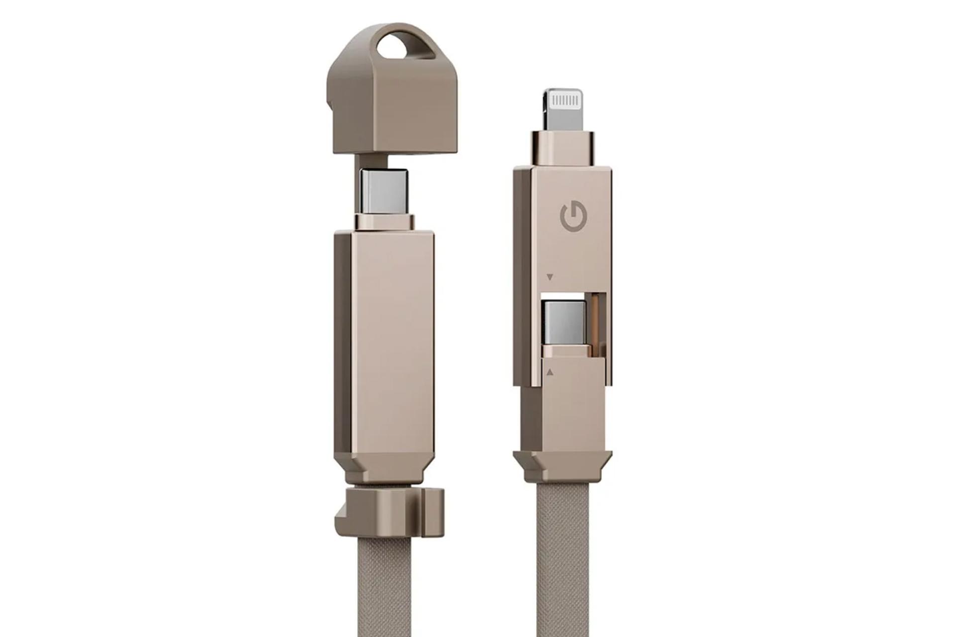 کانکتور کابل شارژ USB انرجیا Type-C به Type-C+Lightning مدل Sheath با طول 0.15 متر